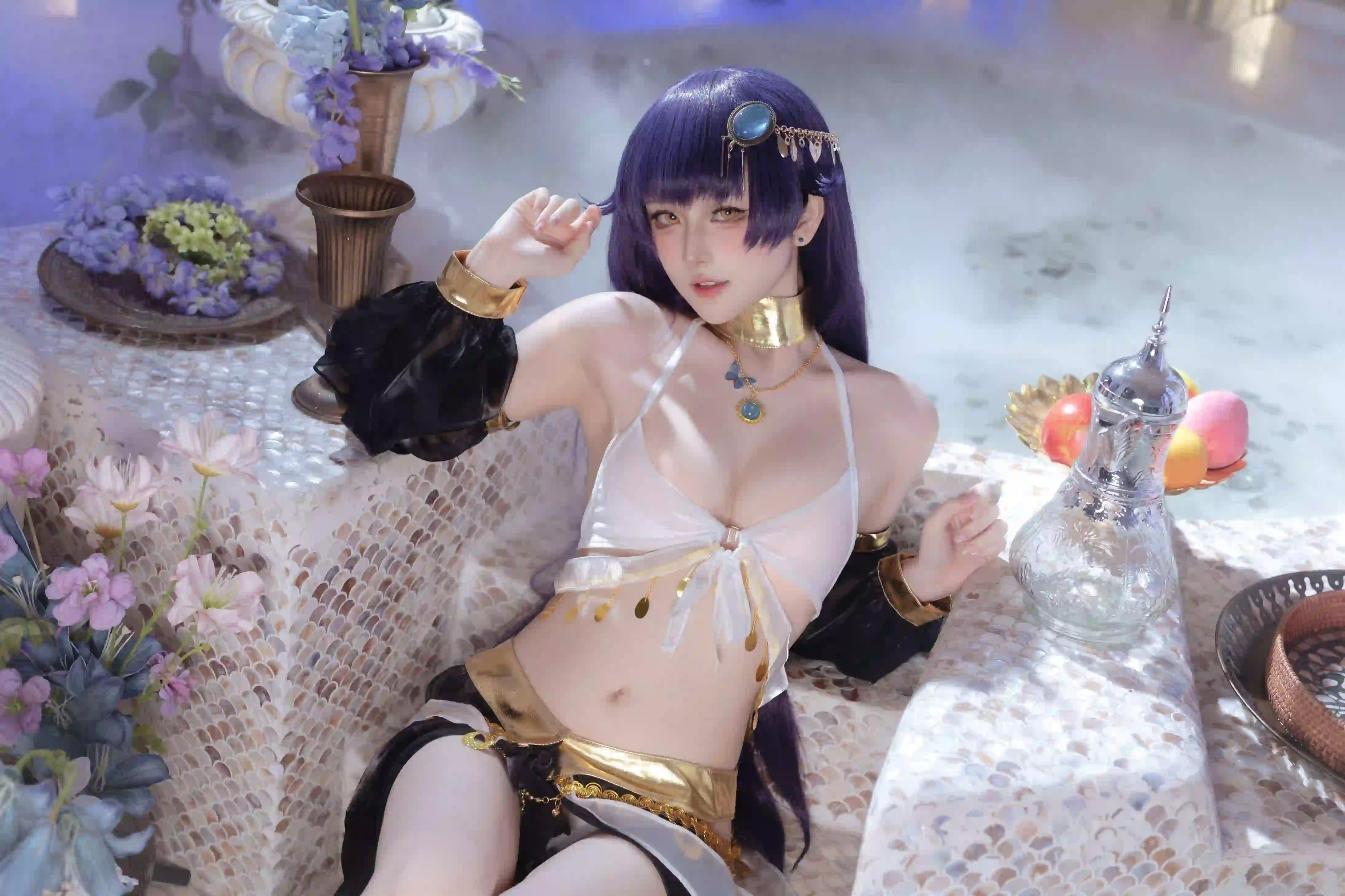 长发性感美女 性感 长发 居家写真 宝石
