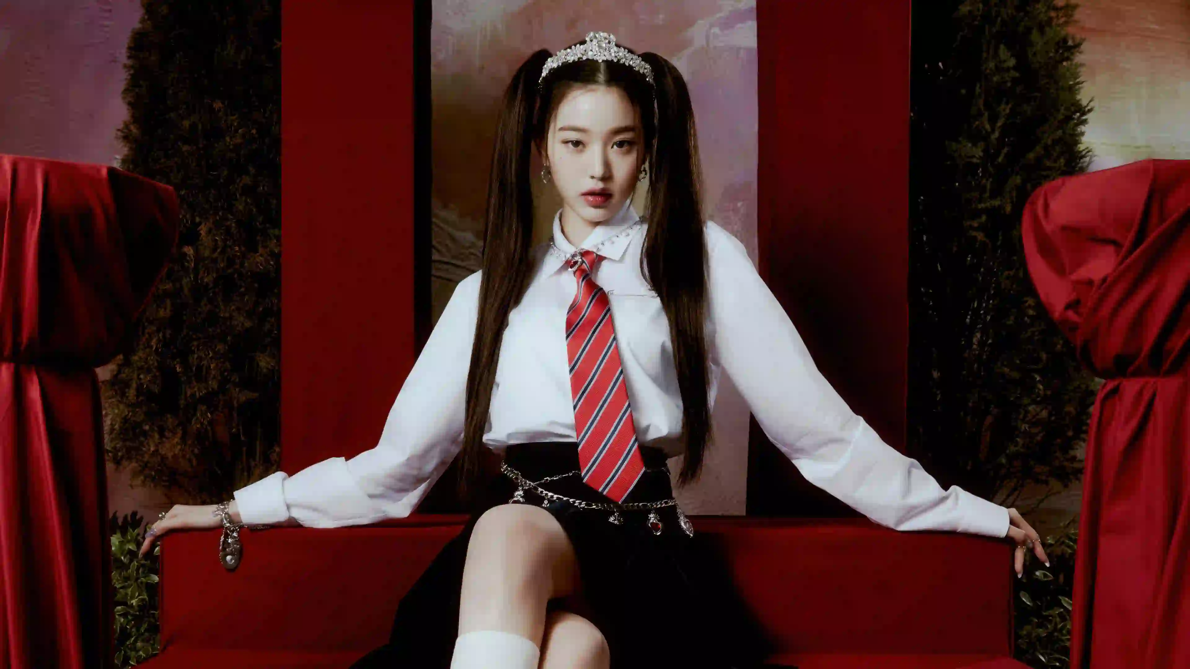 双马尾女孩 长发美女 jk穿搭 白色衬衫 jk短裙