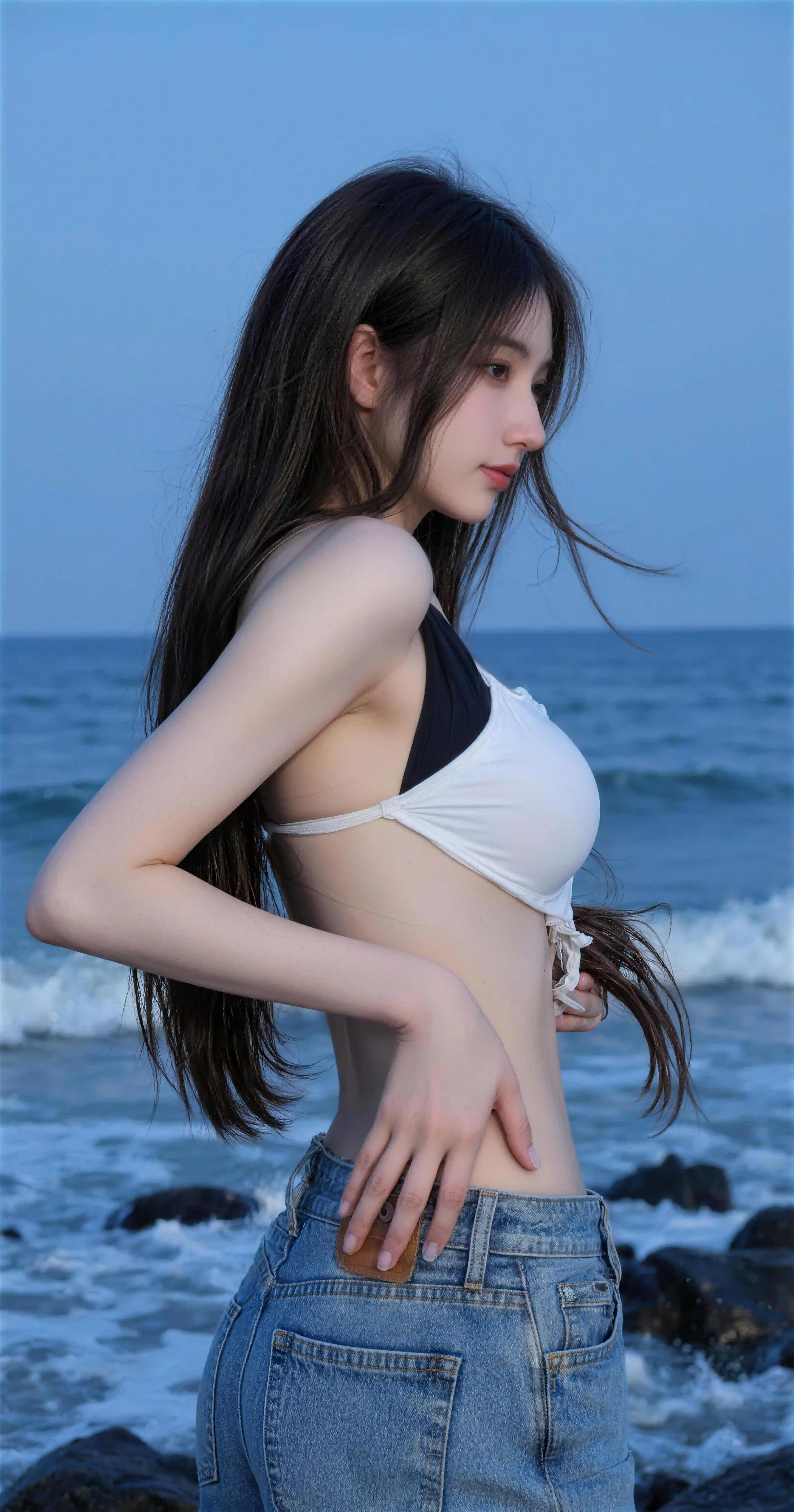 海边 女生 泳装 人像 清新 夏日