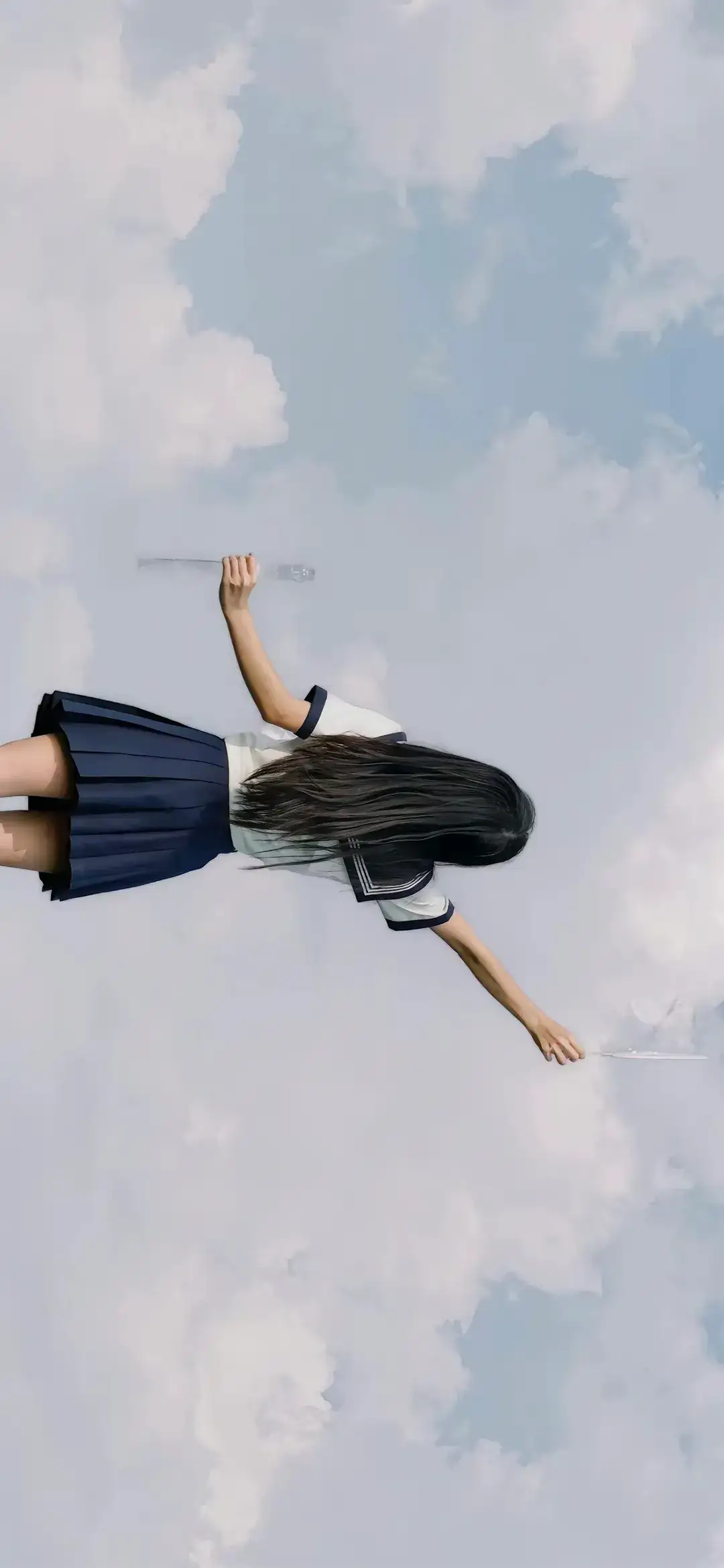 长发jk美女｜天空