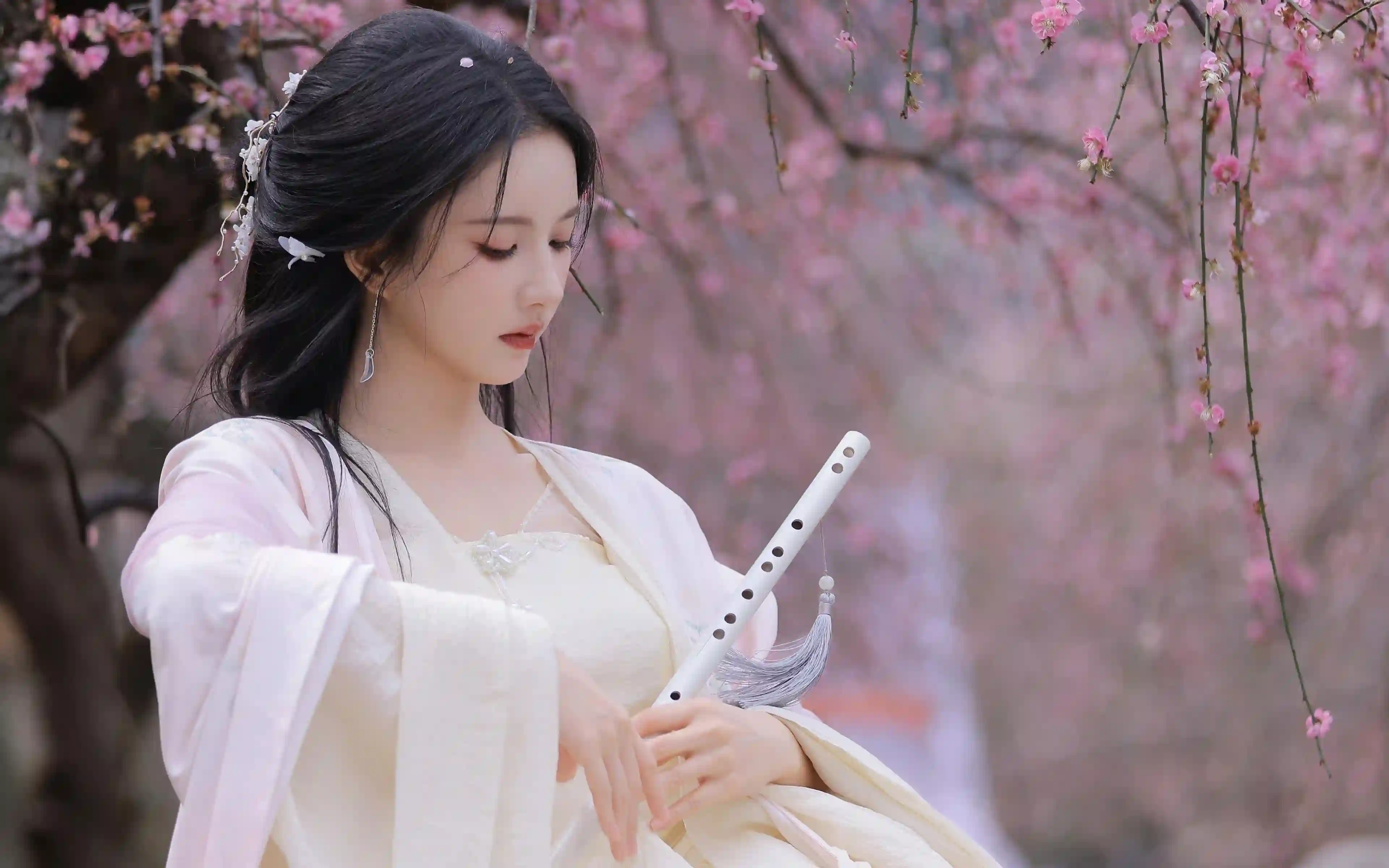 樱花 古风美女 刘些宁 4K电脑壁纸