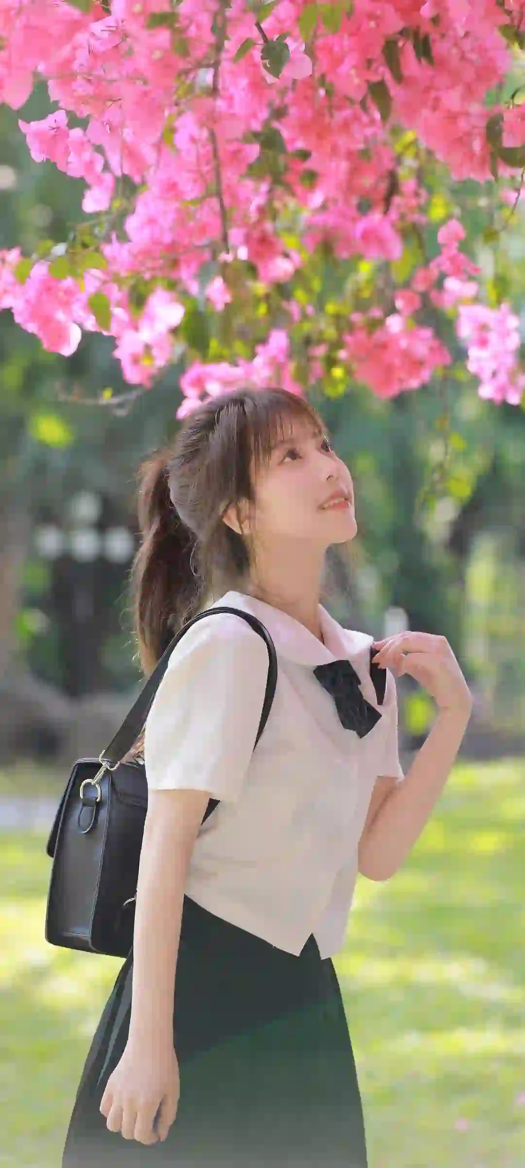 jk美女 户外写真 微笑女孩 