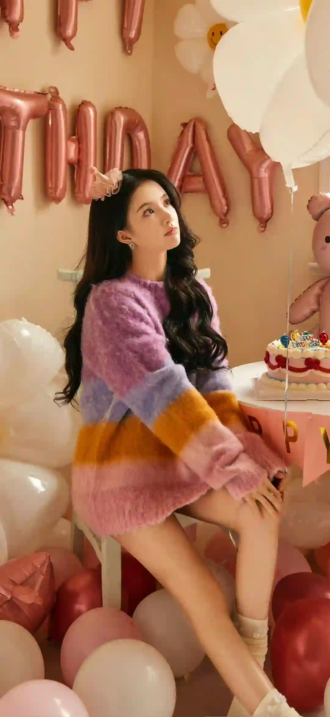 长发美女 明星壁纸 刘些宁 温馨场景