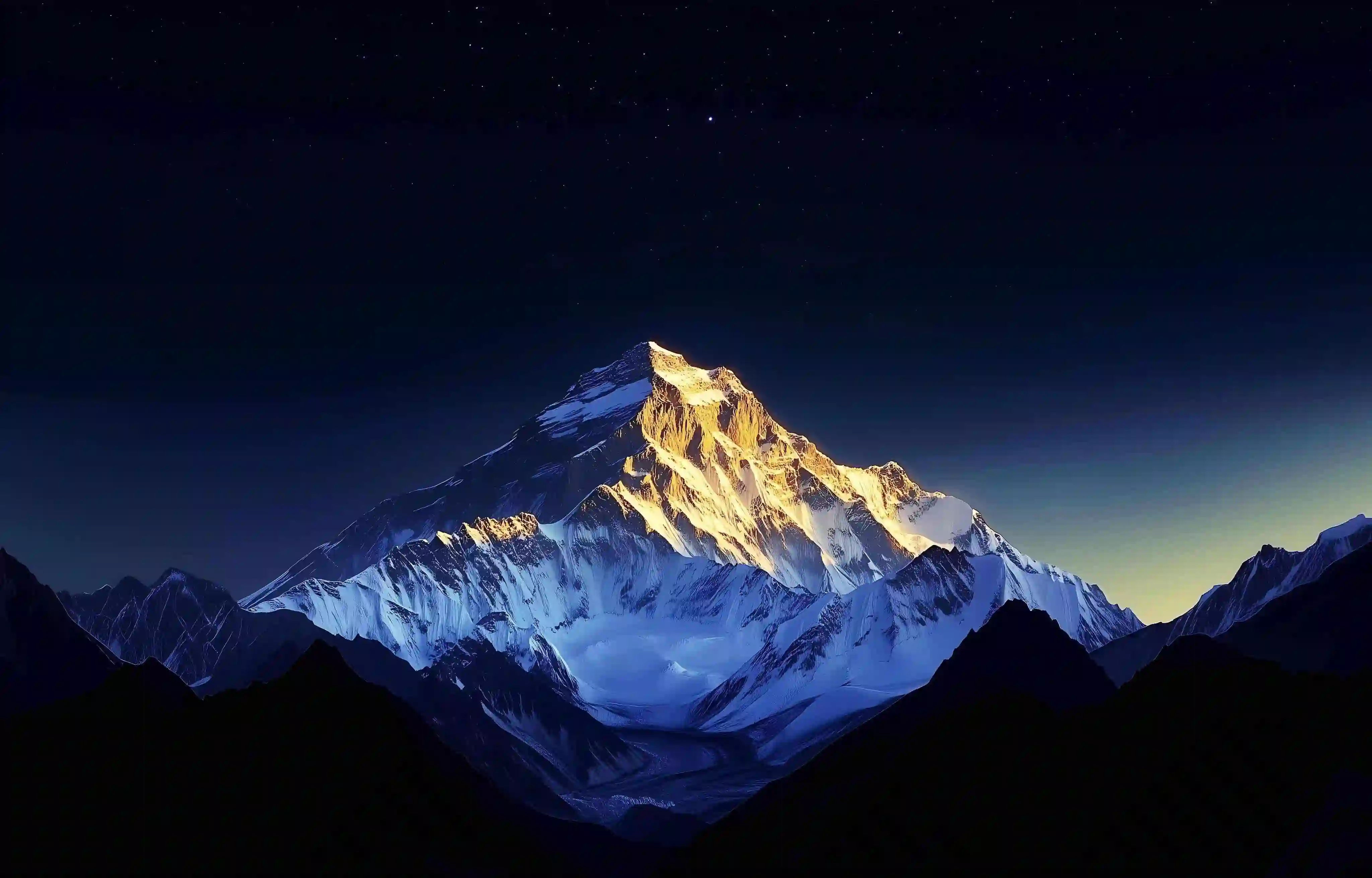 日照金山 雪山 星空 壁纸 高清 风景