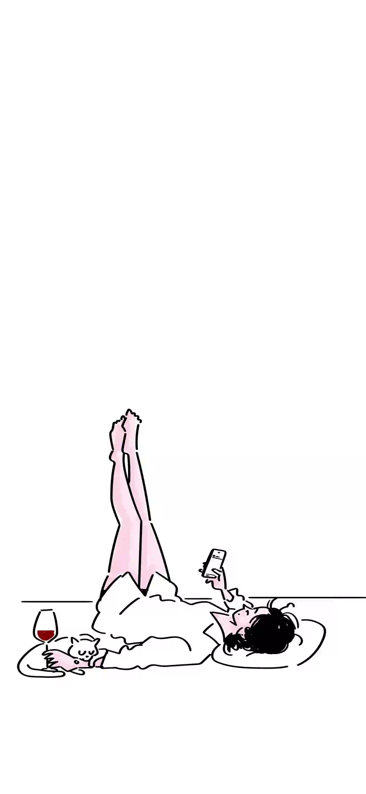 纯色背景 白色背景 简笔画 悠闲