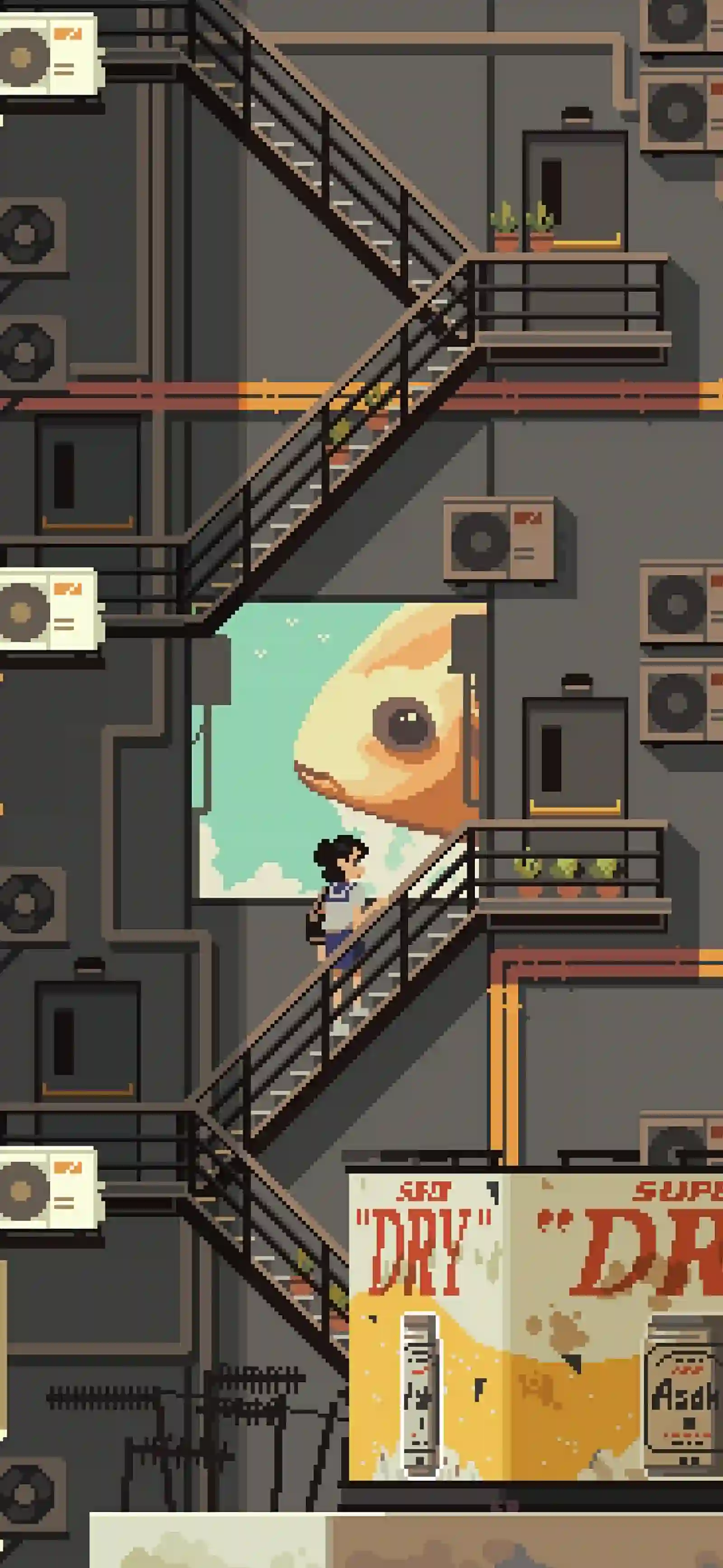 像素艺术 创意壁纸 城市建筑 超现实 云景 像素风