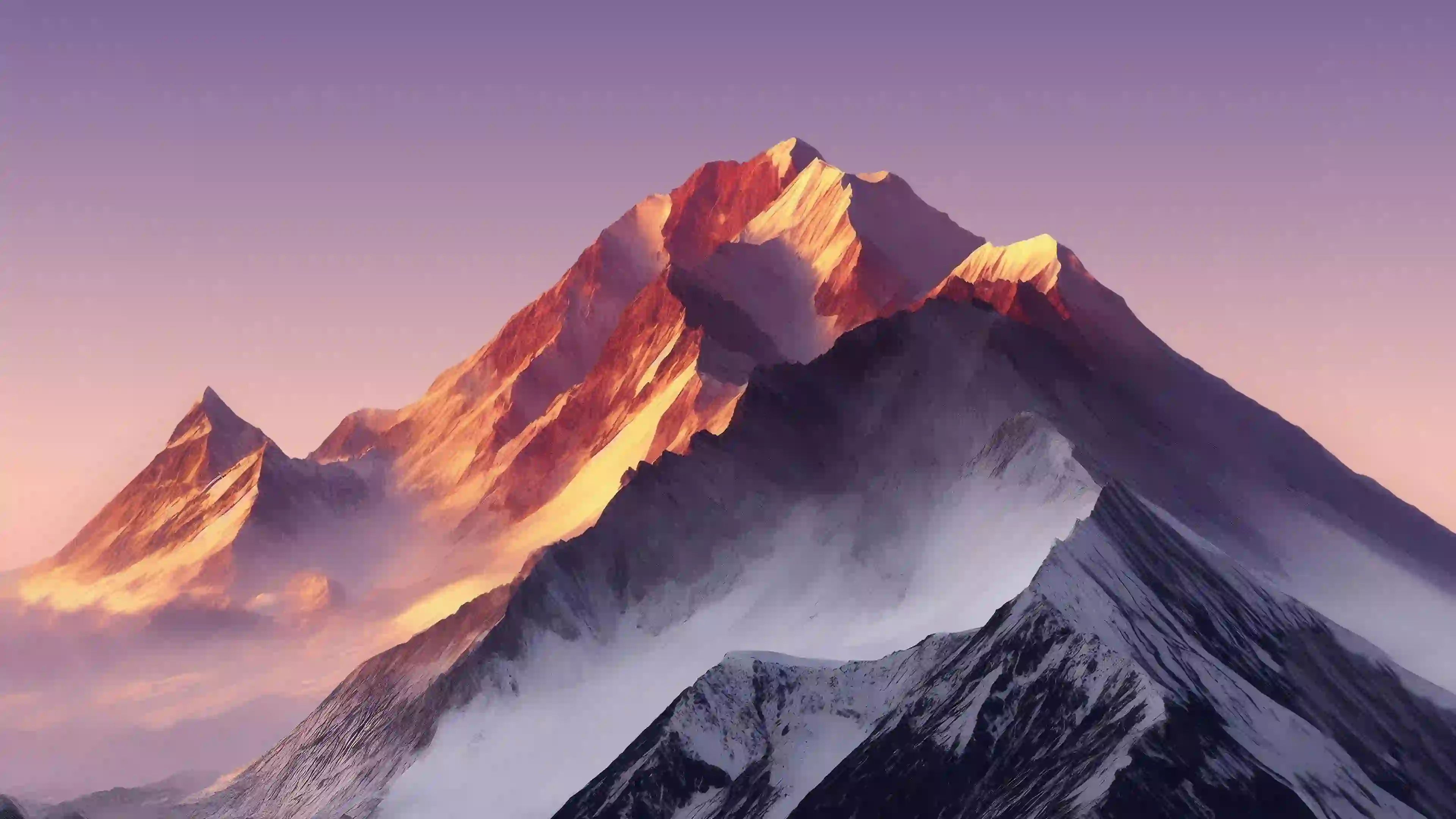 日照金山 雪山 山脉 白色 壮观