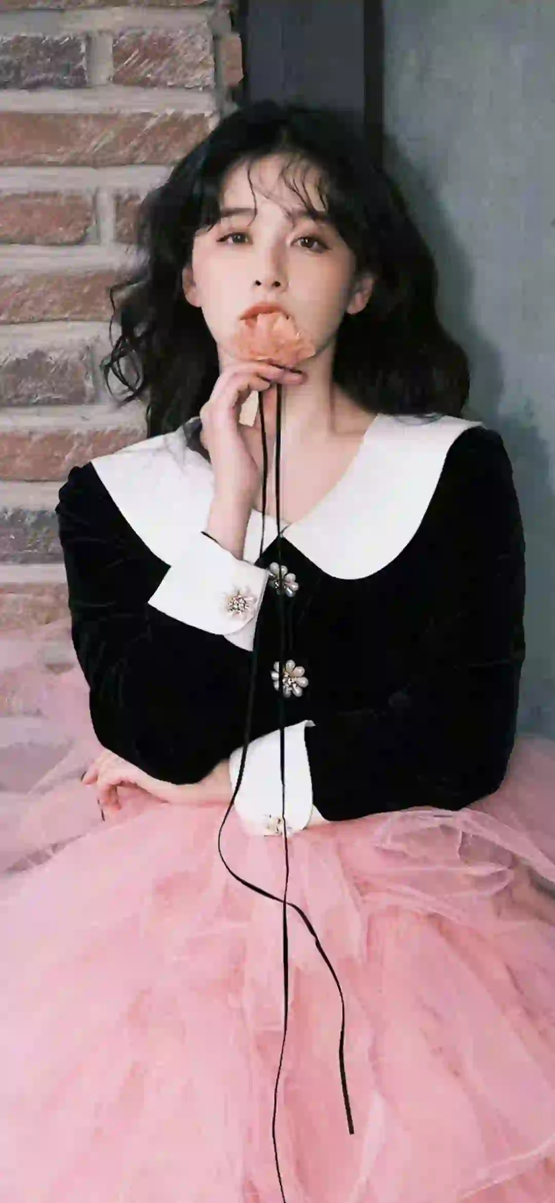 明星美女 阚清子 粉红色长裙