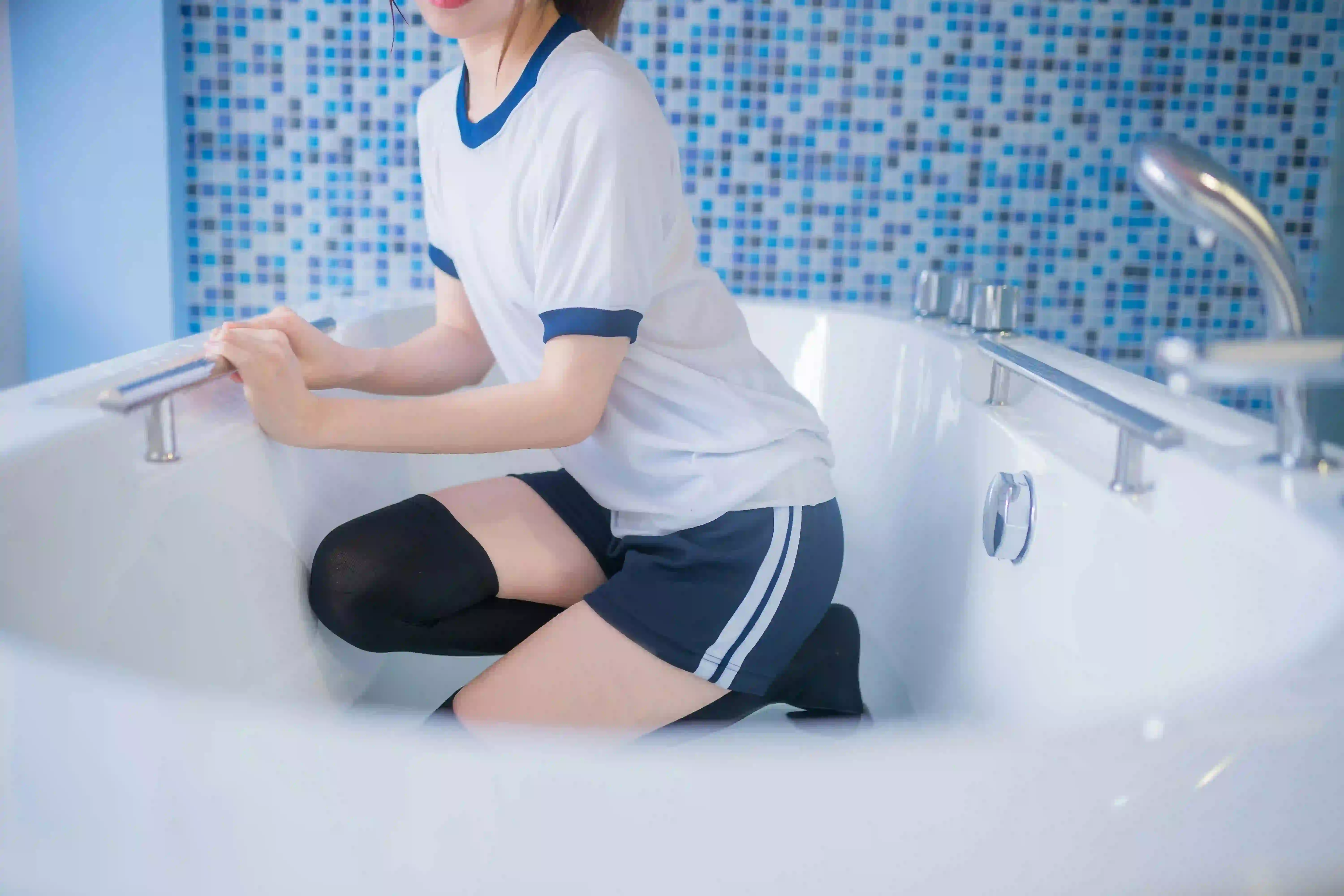 体操服 长发美女 性感美女 丝袜 黑丝 黑色丝袜