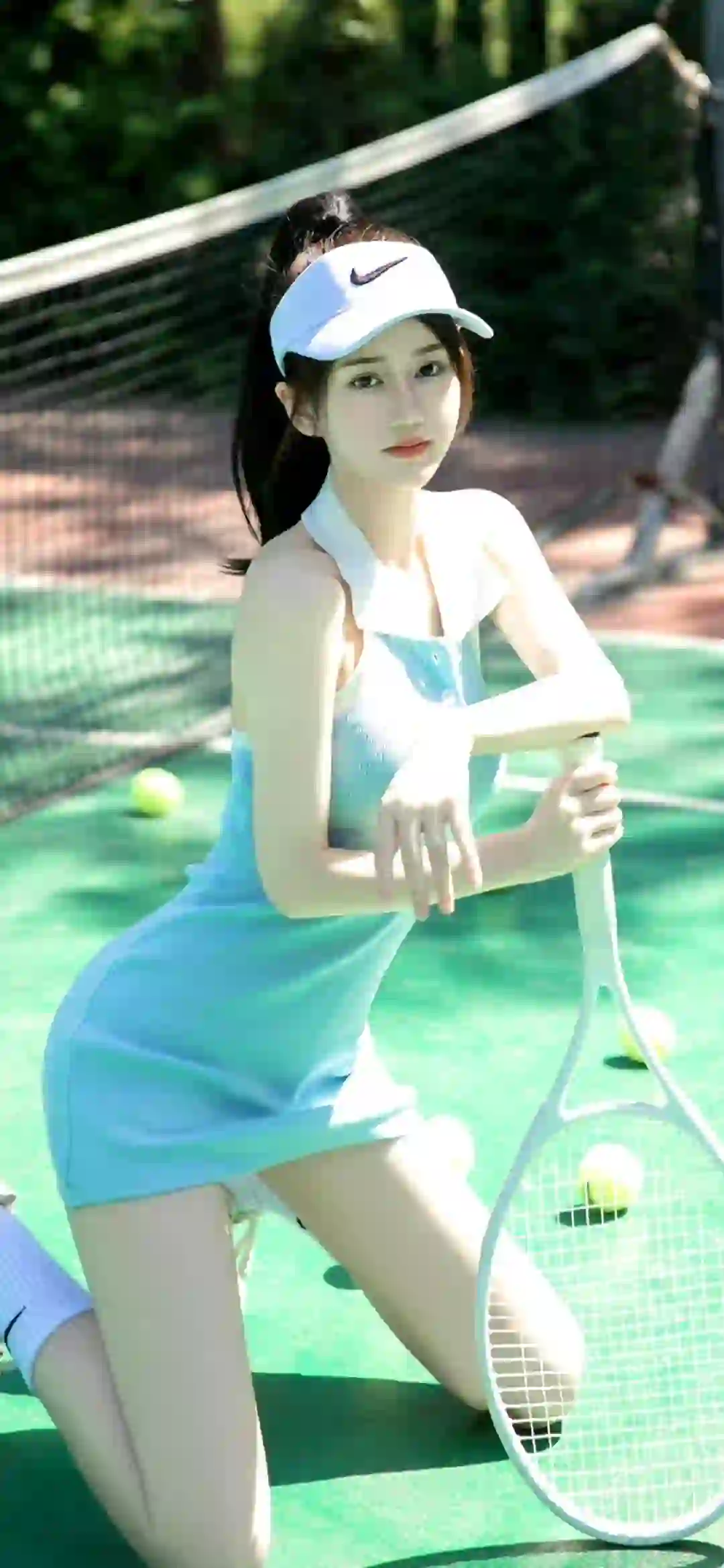 长腿网球🎾女孩 户外