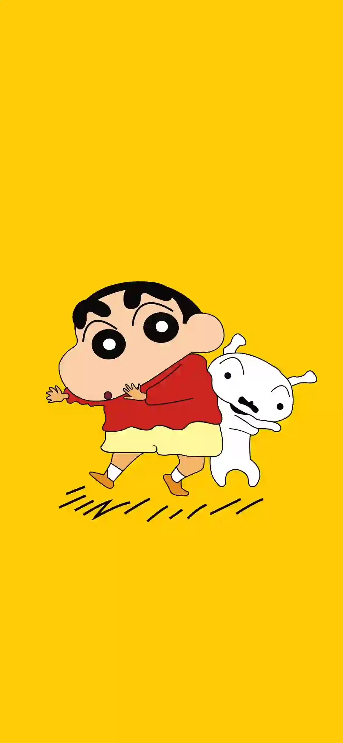 蜡笔小新 纯黄壁纸 动漫角色
