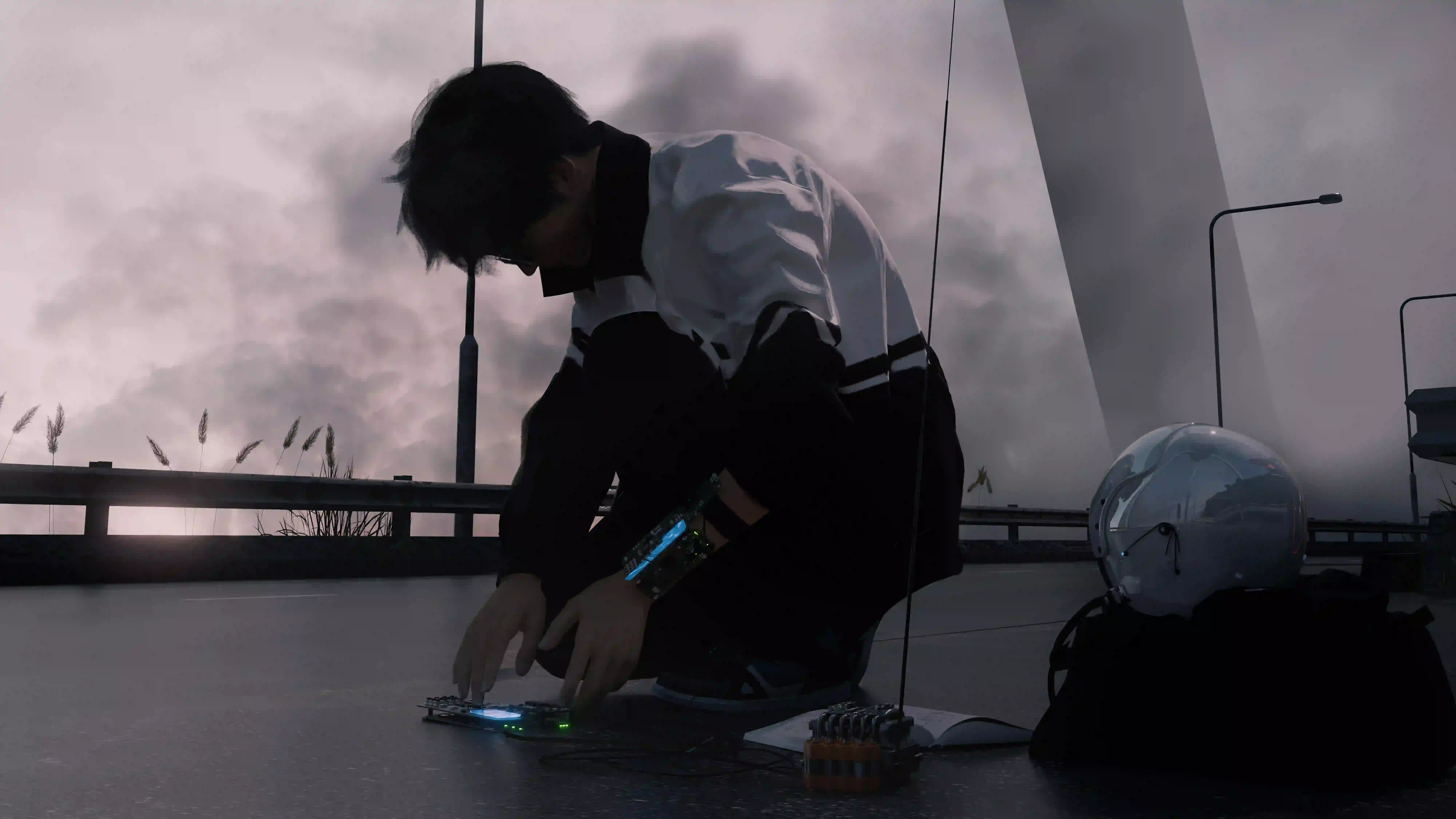 动漫壁纸 二次元 暗色调 校服