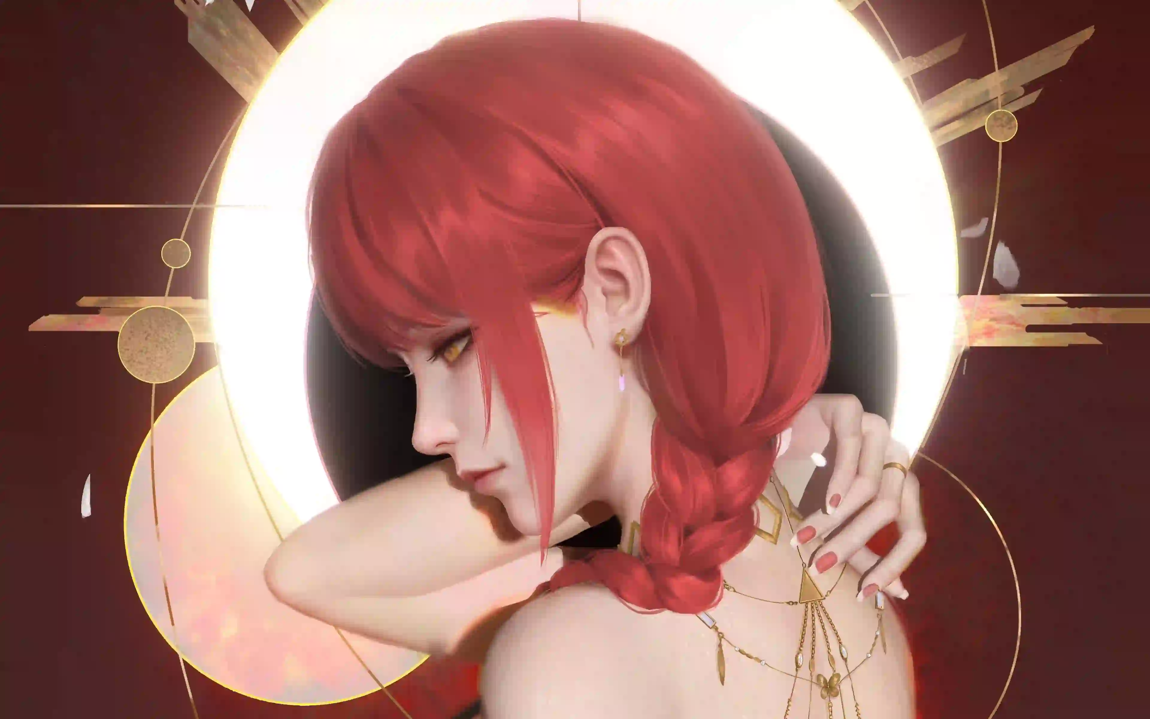 玛琪玛 厚涂风 粉红色头发 马尾 月亮