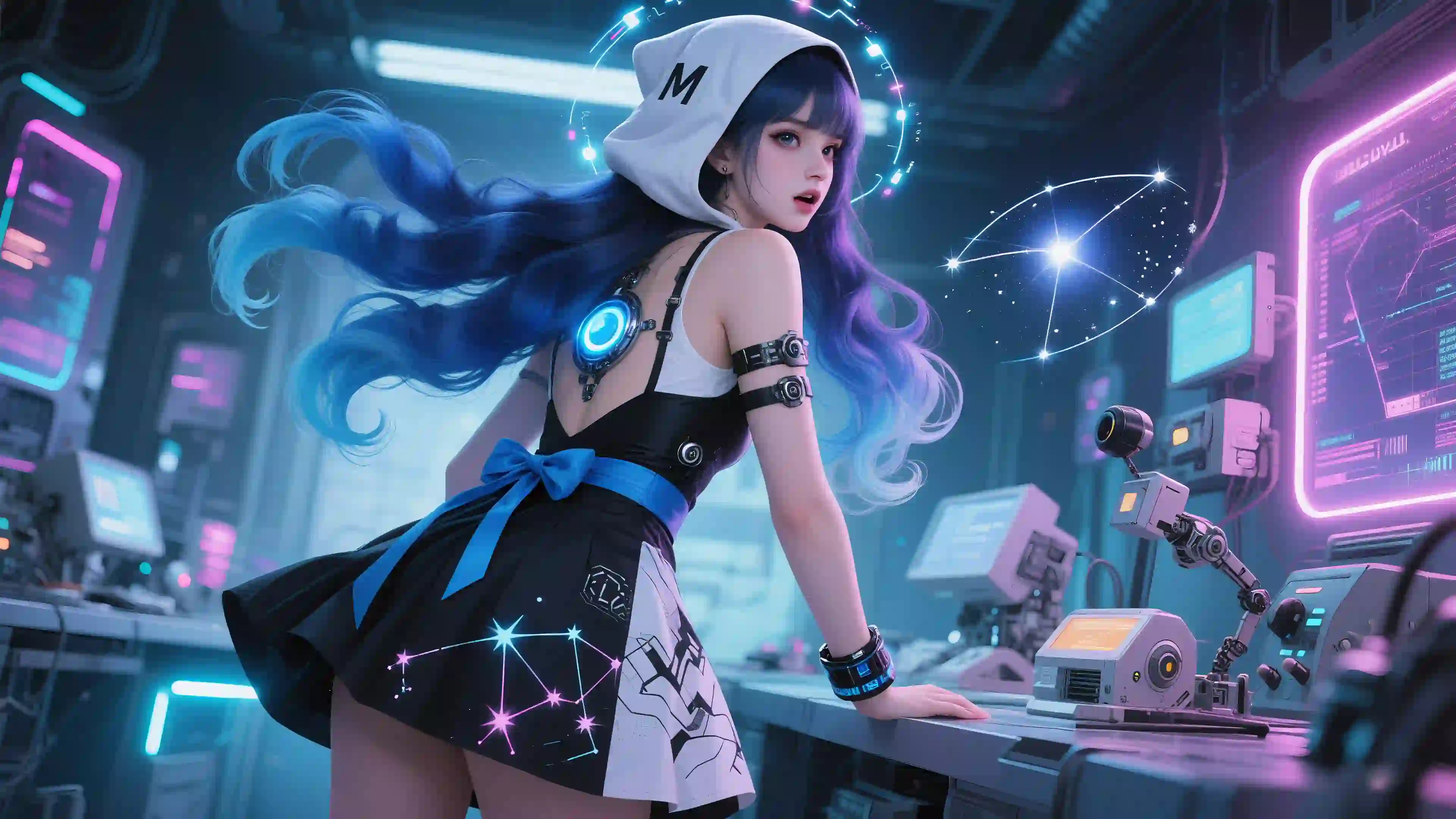 赛博朋克 科幻女孩 未来科技