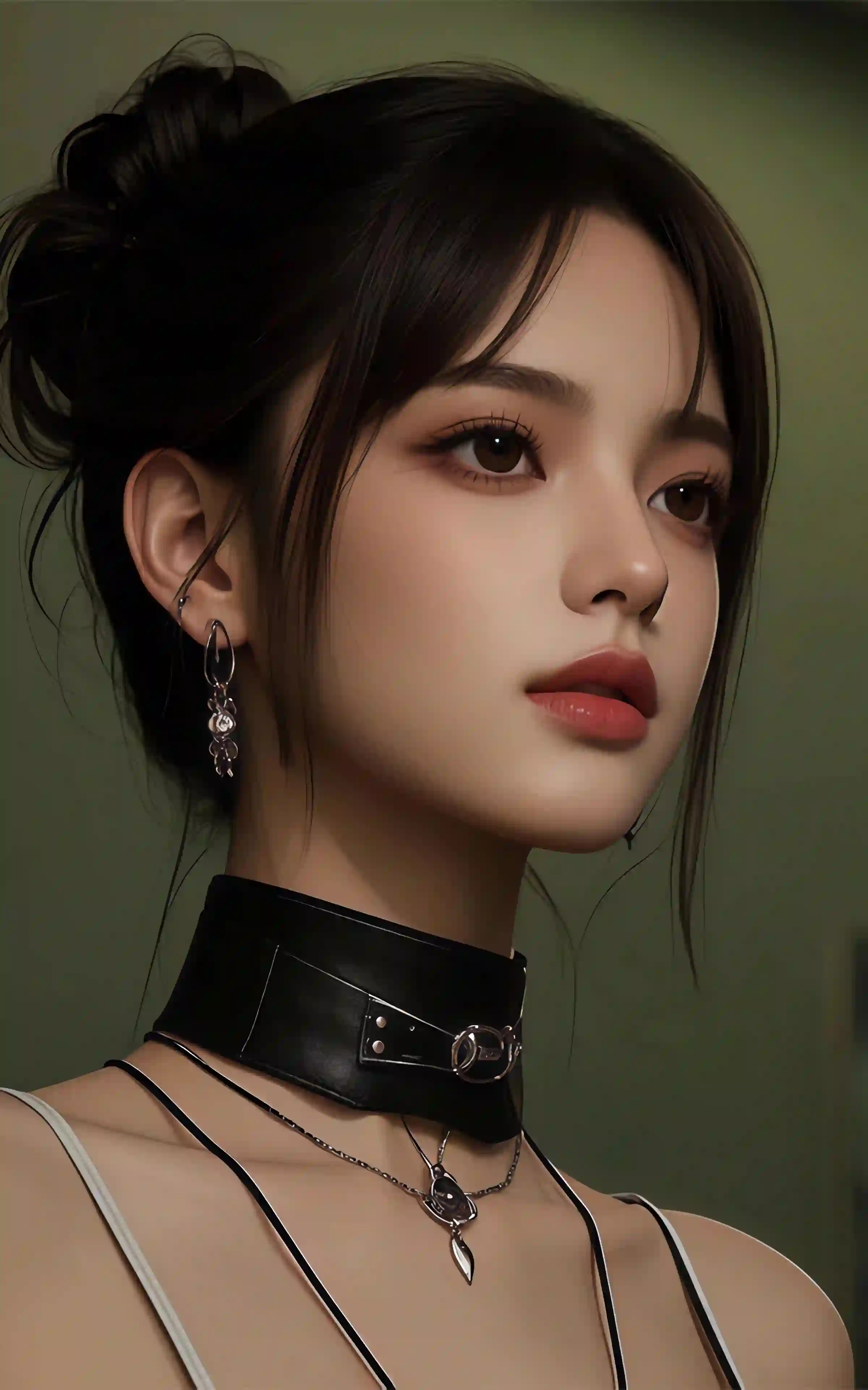青春气息 侧脸气质美女4K手机壁纸 ai 美女 