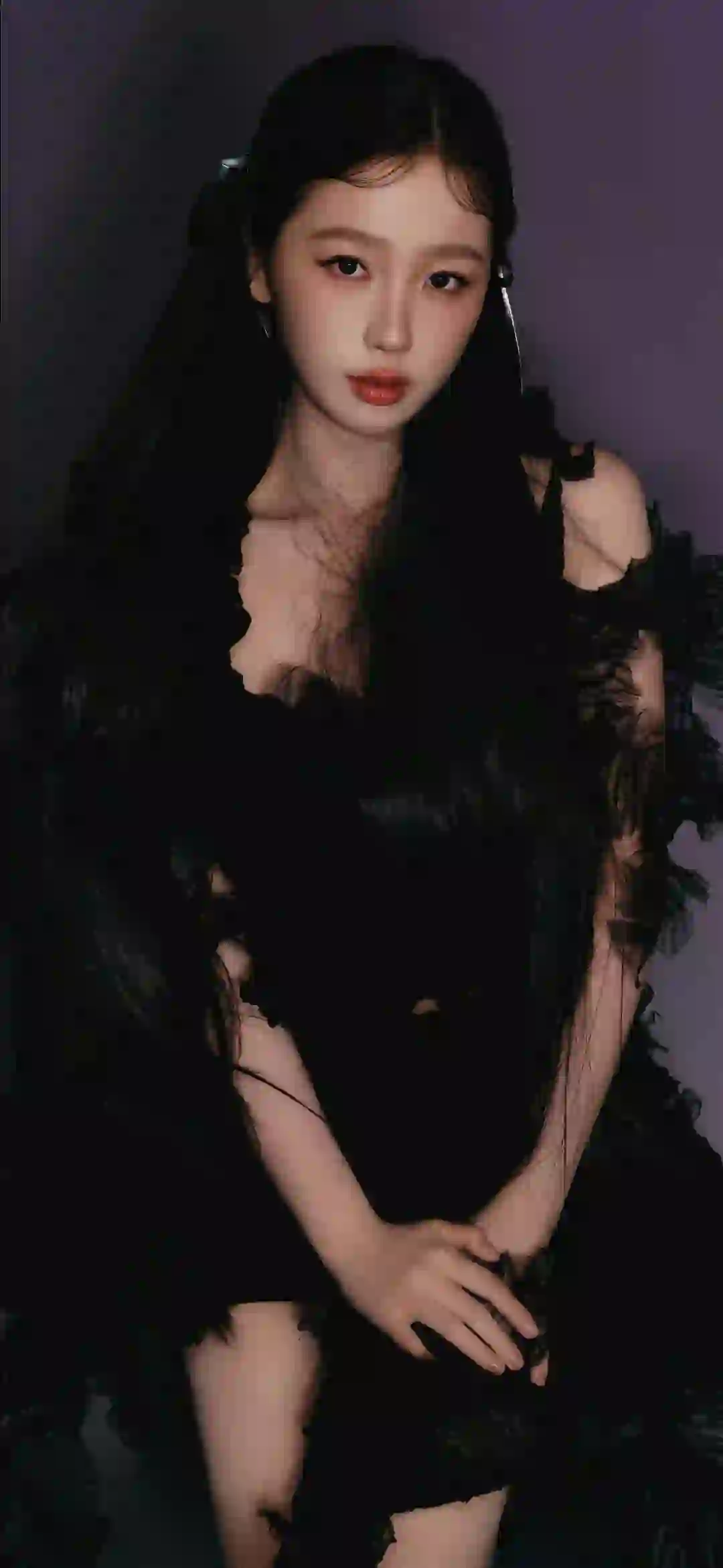 黑色长裙美女 性感美女 暗黑装扮 虞书欣 个性装扮