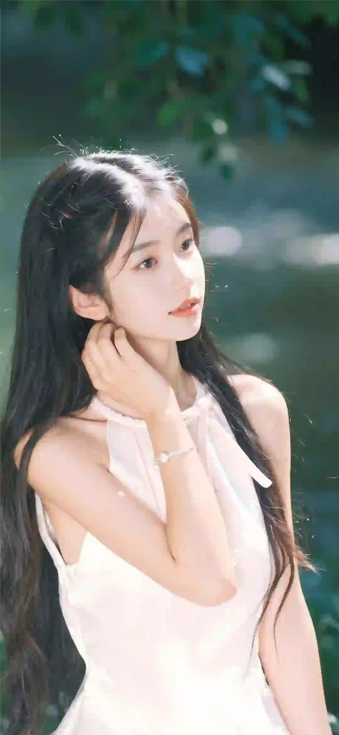 美女 长发美女 白色衣服 清纯