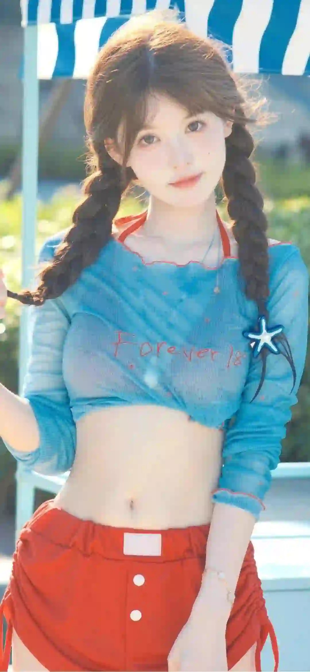 长发清纯美女 可爱甜美女孩 双马尾