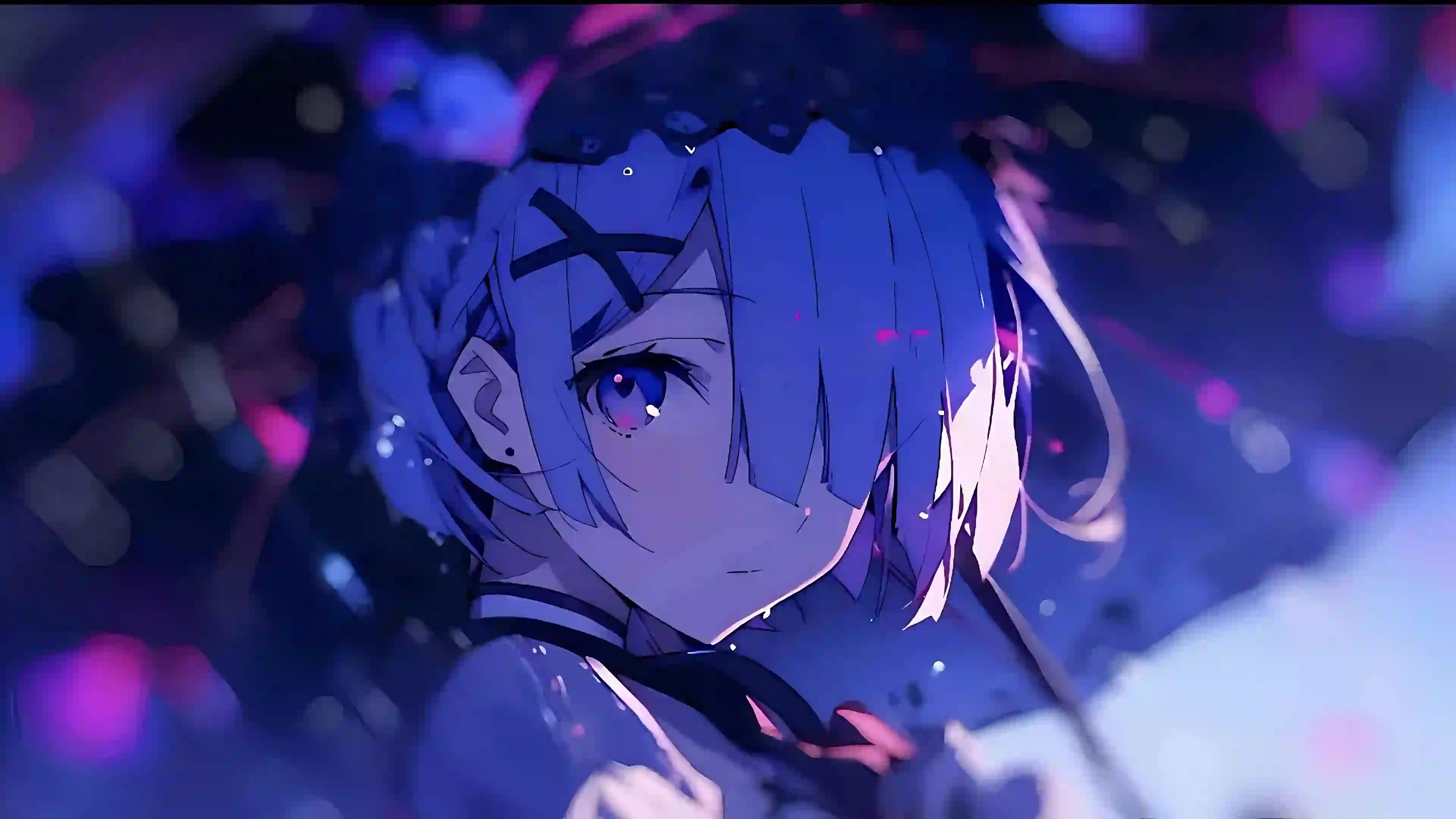 动漫女孩 二次元女孩 蓝色头发 雷姆