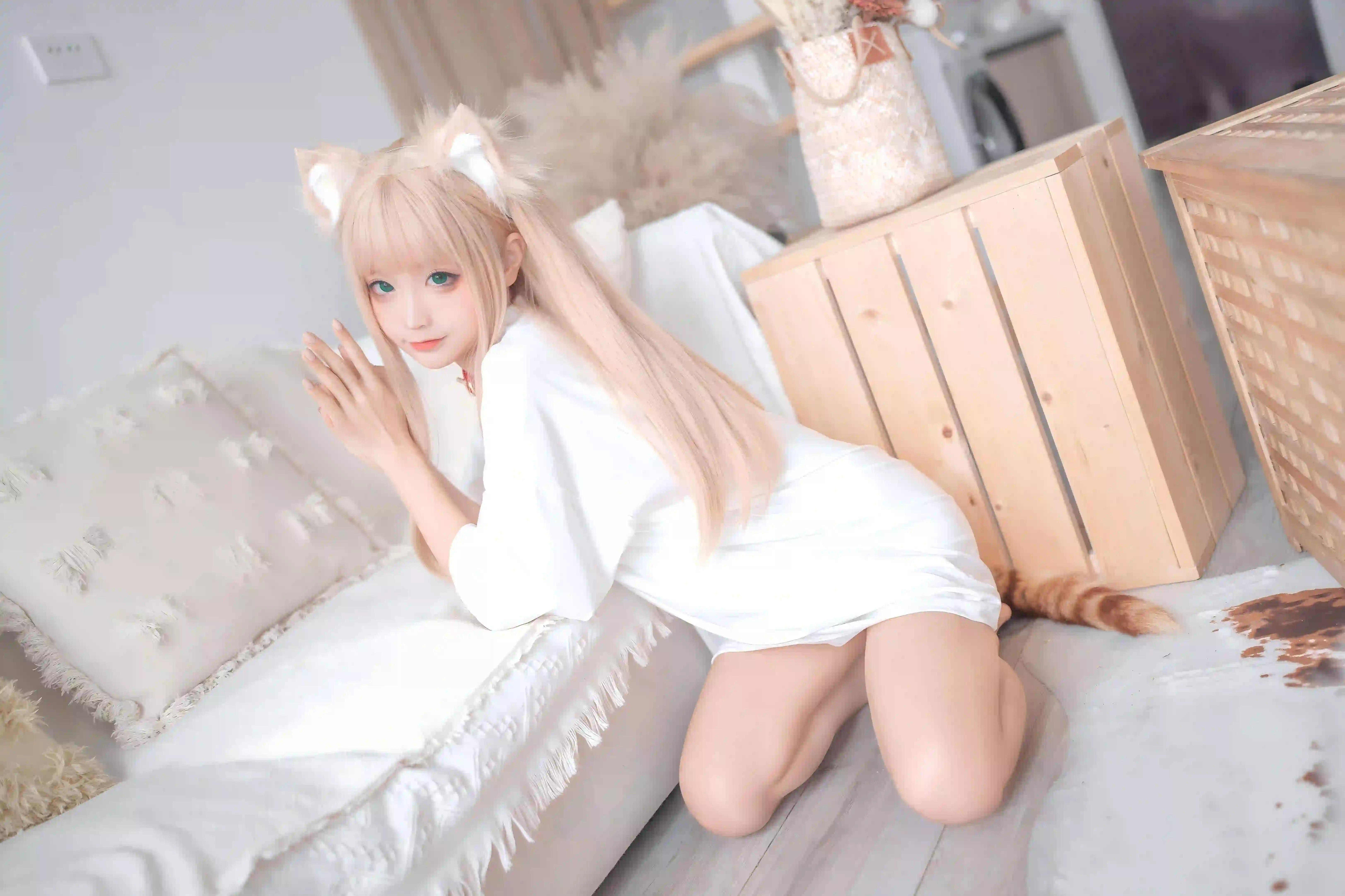 猫耳女孩 居家写真 可爱 coser 马尾