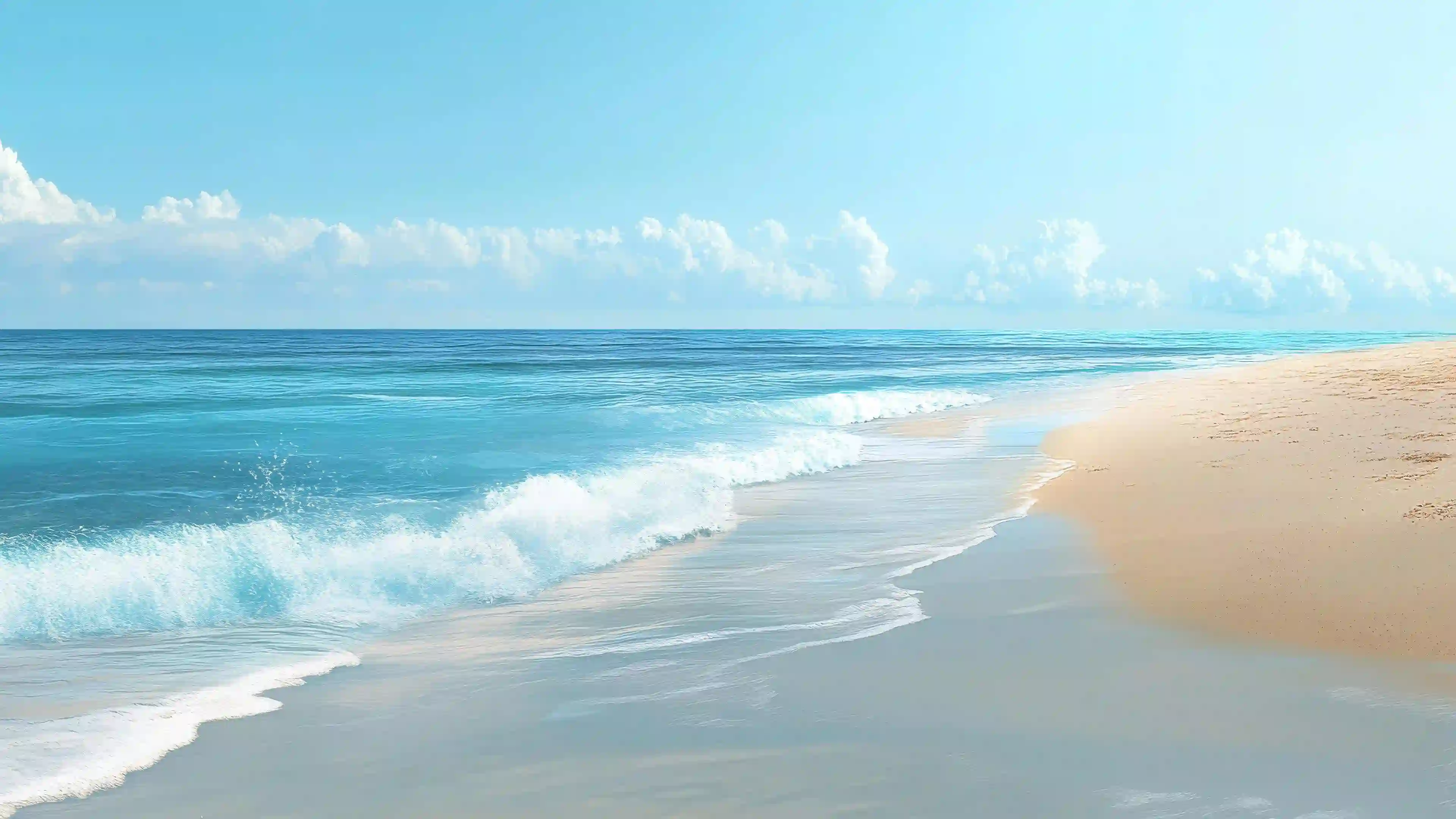 海滩 蓝天 白云 海浪 沙滩 夏日 风景