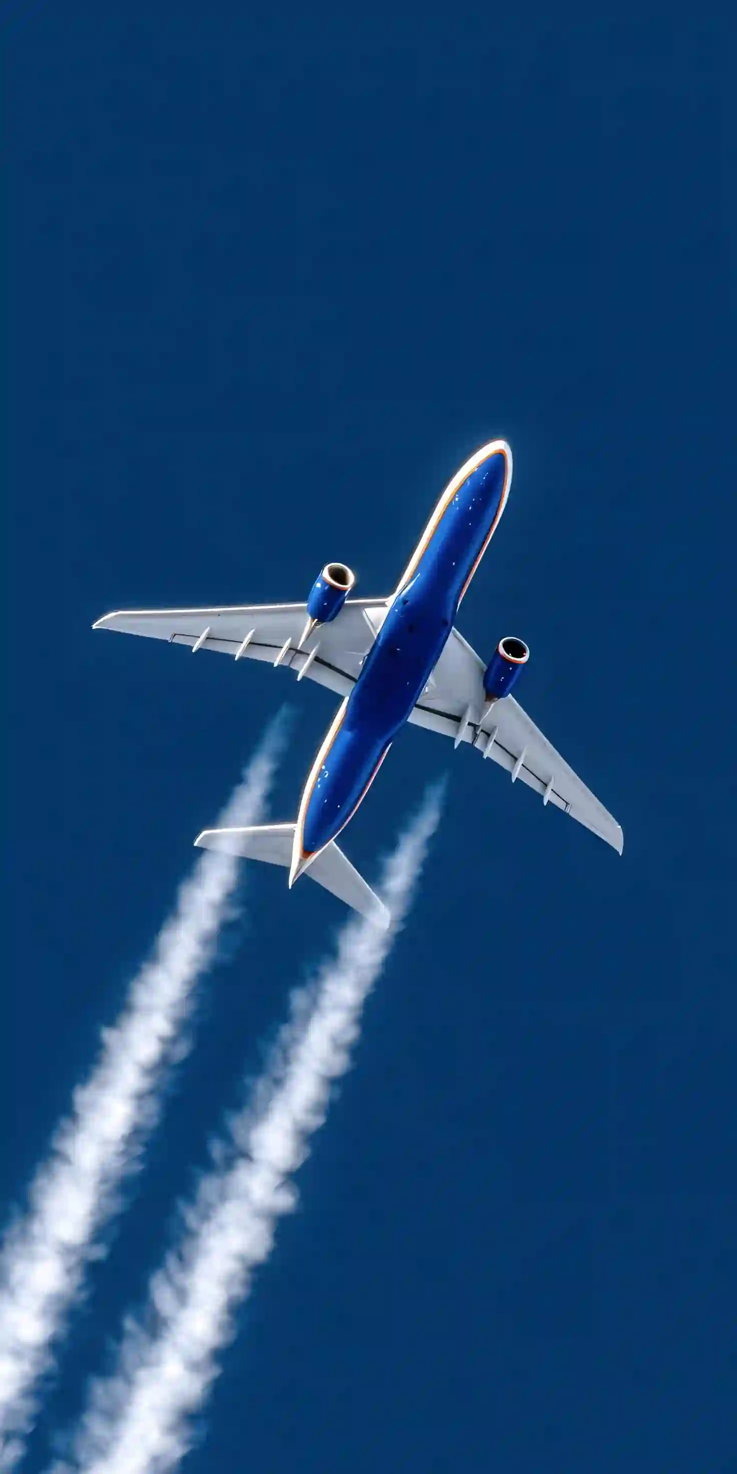 飞机 蓝天 尾迹 仰拍 航空 天空 壁纸