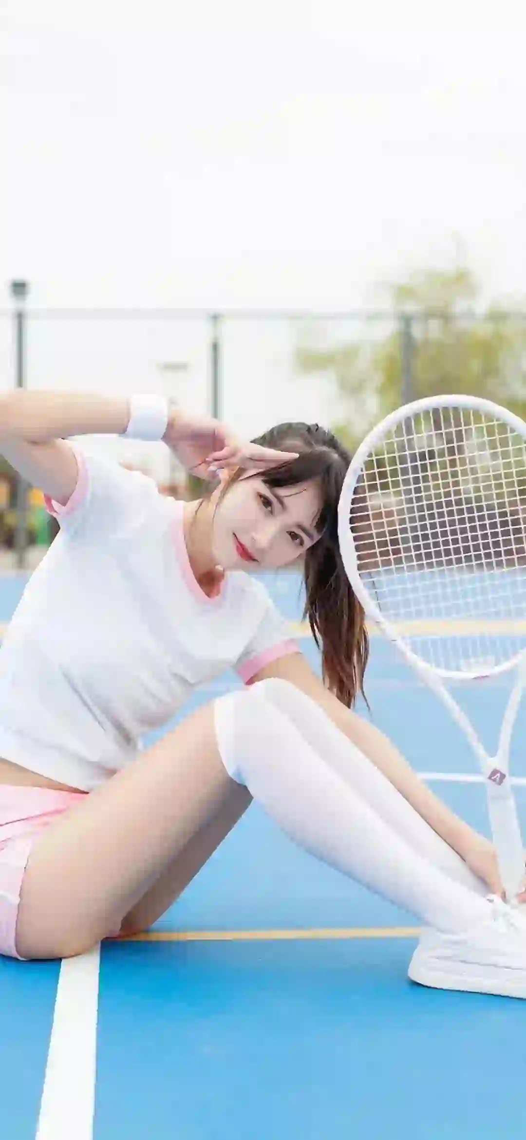 网球女孩 运动 丝袜 白色丝袜 白色衣服 长腿美女 