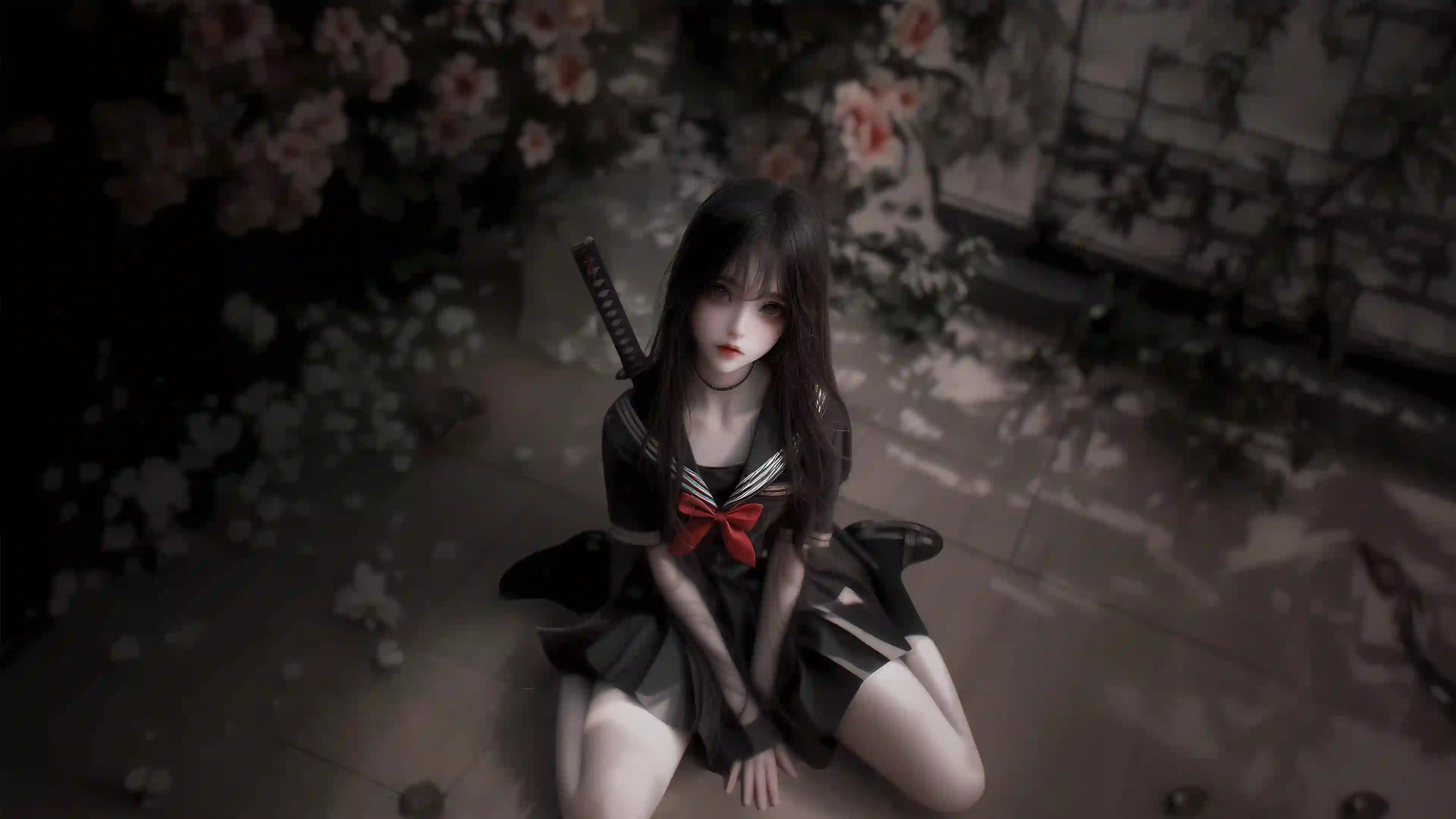二次元女孩 jk 长发美腿女孩 动漫壁纸