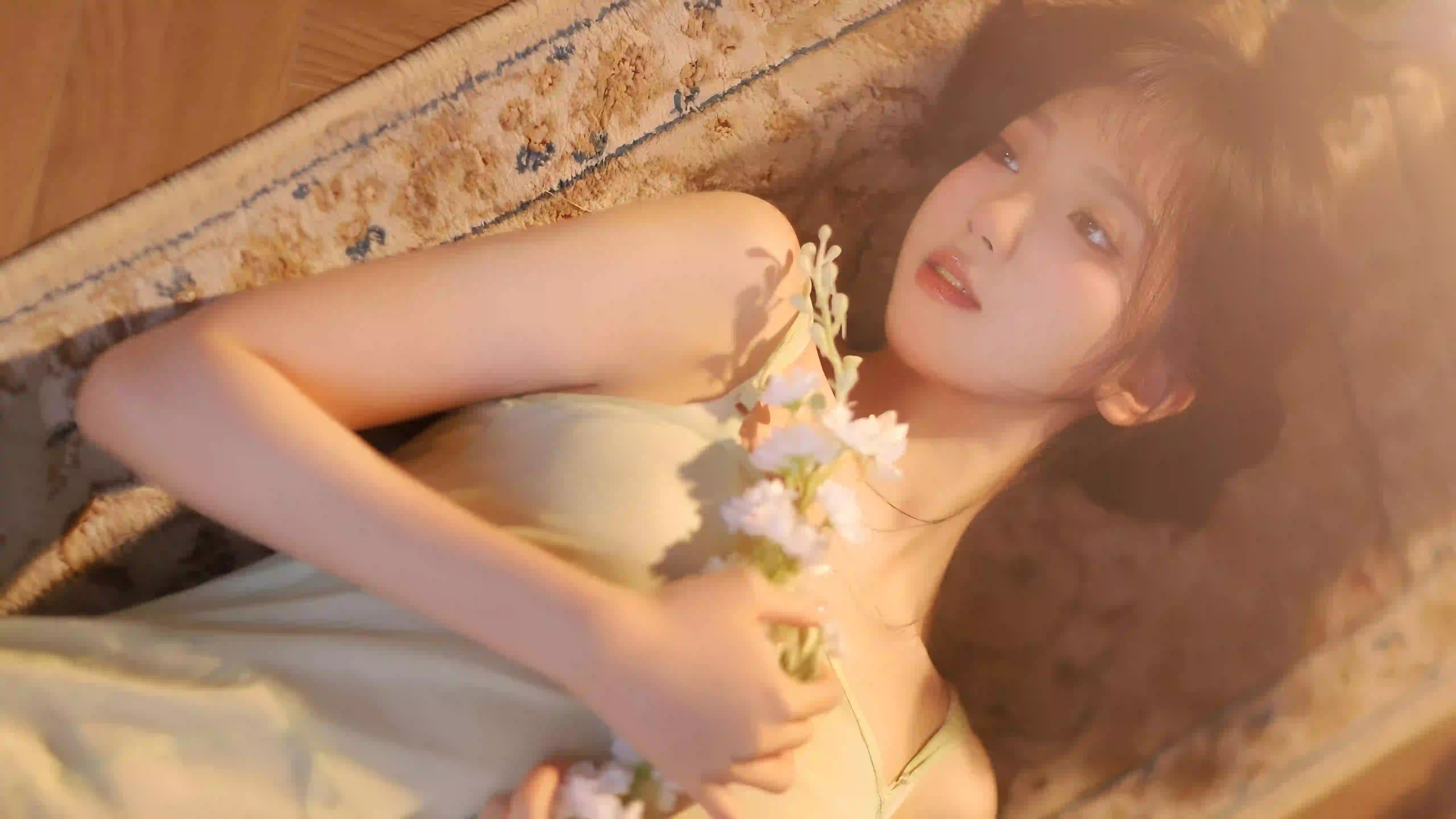 浪漫 长发性感美女 暖色调 温暖阳光