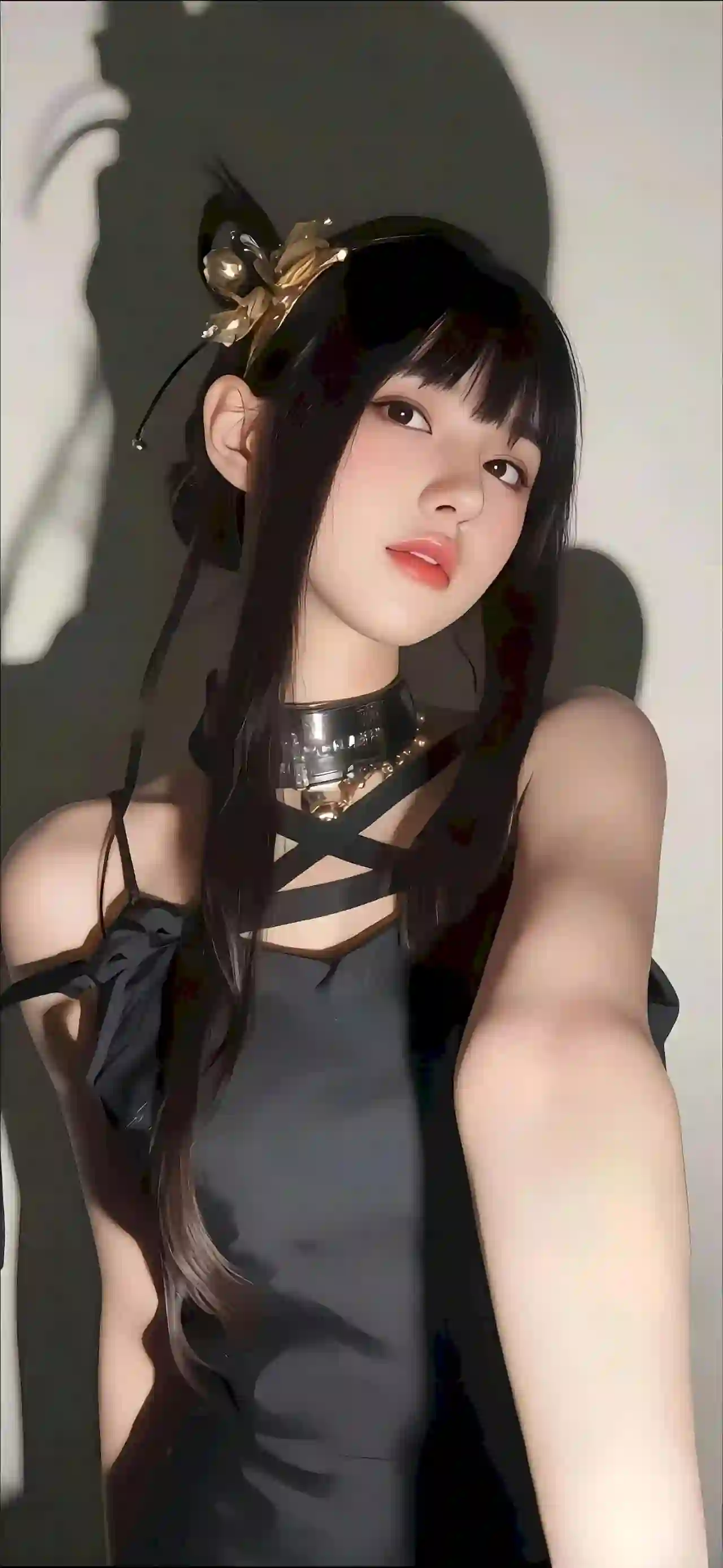 长发cos女孩 黑色吊带美女 间谍过家家 约尔