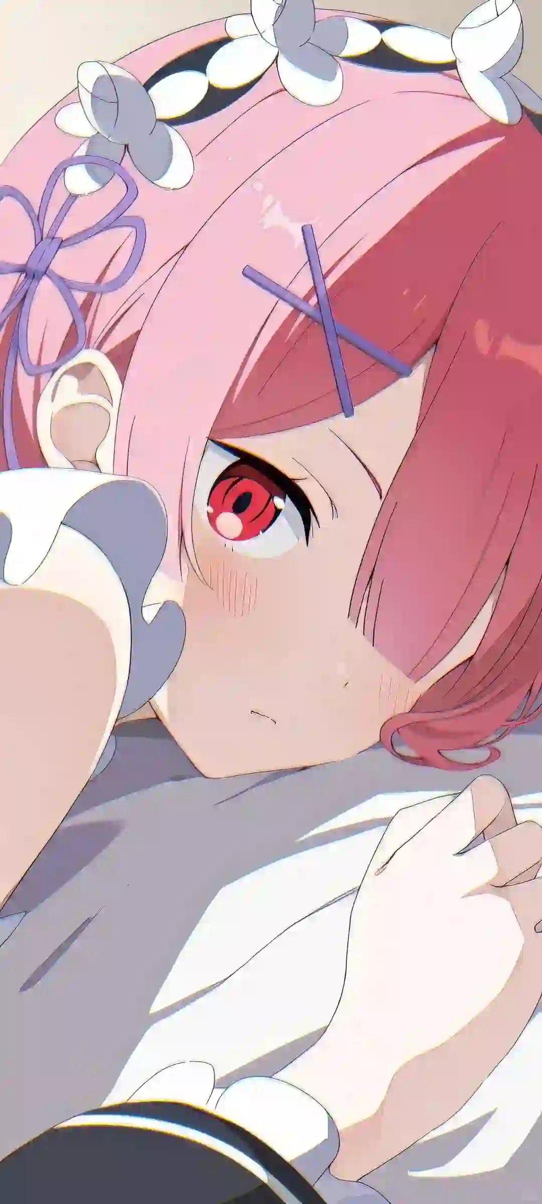 动漫女孩 二次元女孩 粉色头发 红色眼镜
