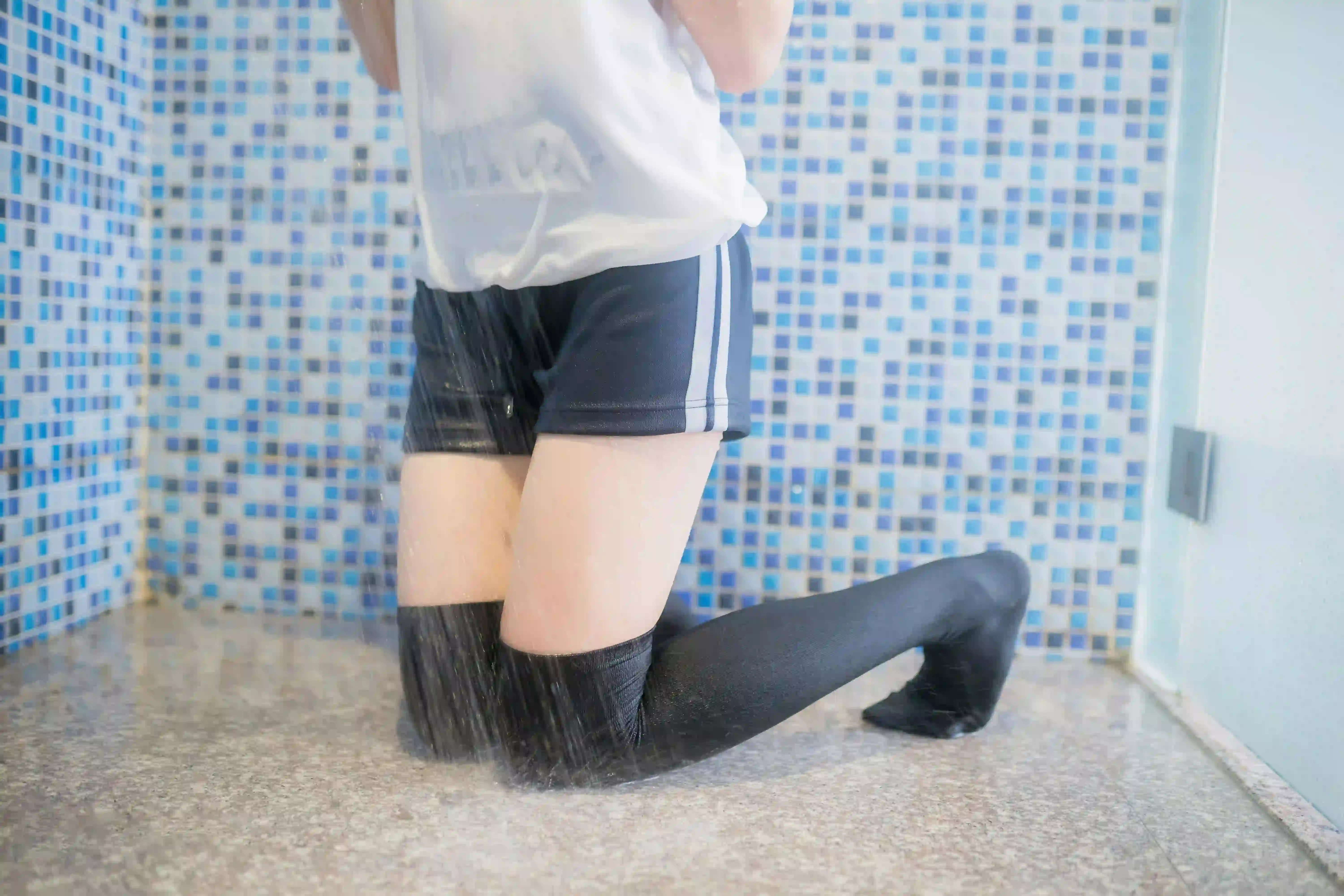 体操服 长发美女 性感美女 丝袜 黑丝 黑色丝袜