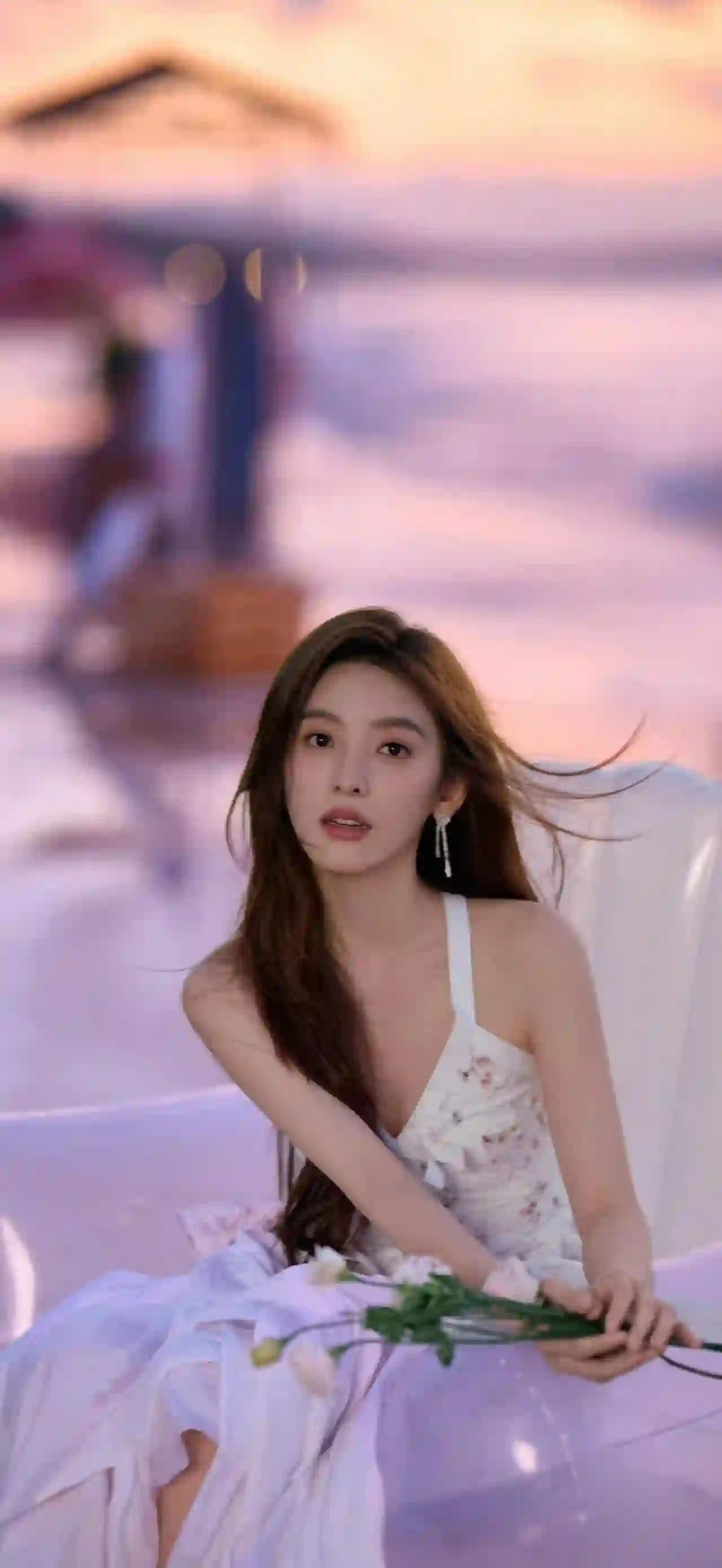 长发女孩 性感美女 吊带美女