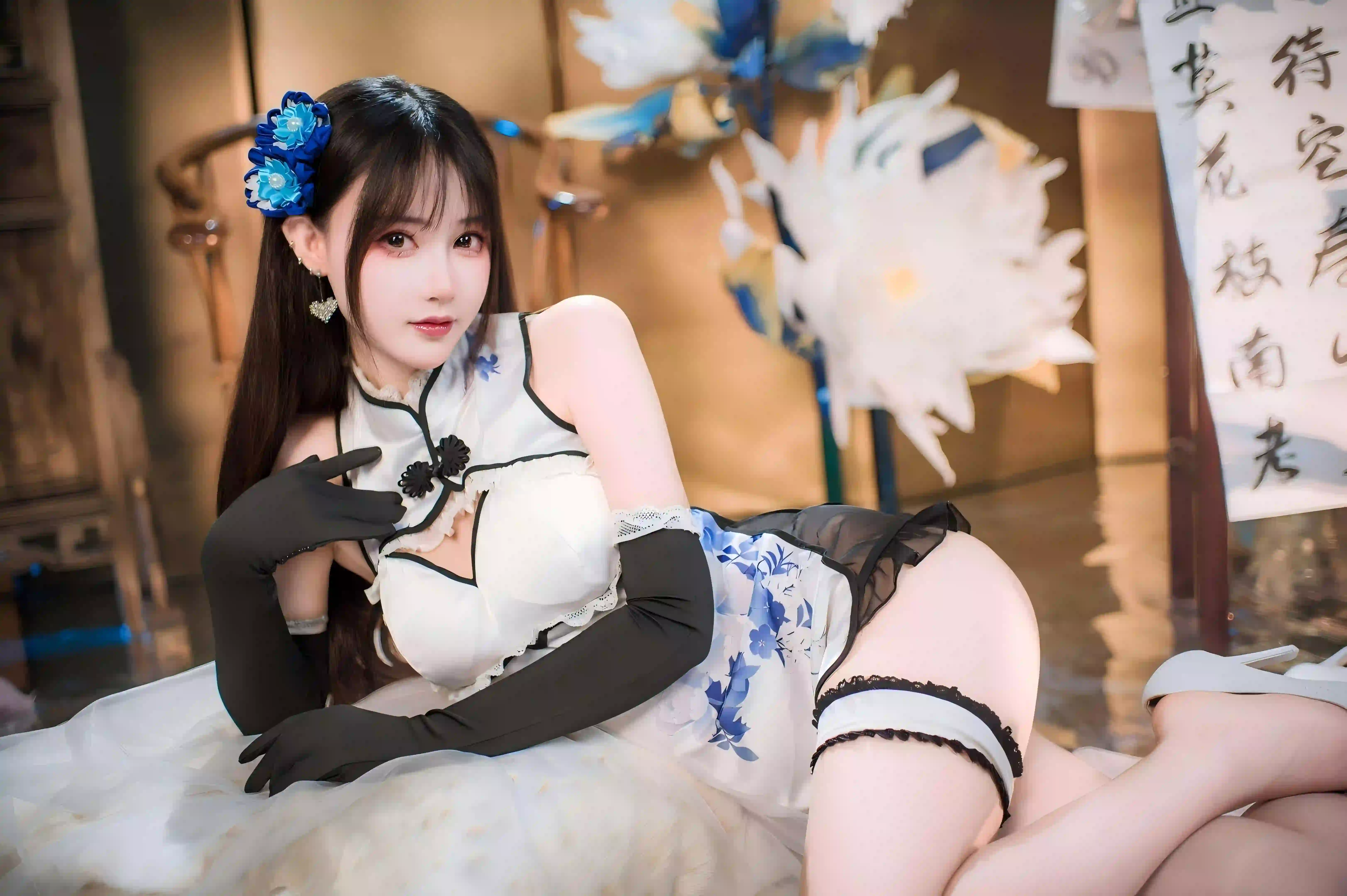 古风 旗袍 性感美女 优雅 长腿美女 性感姿势