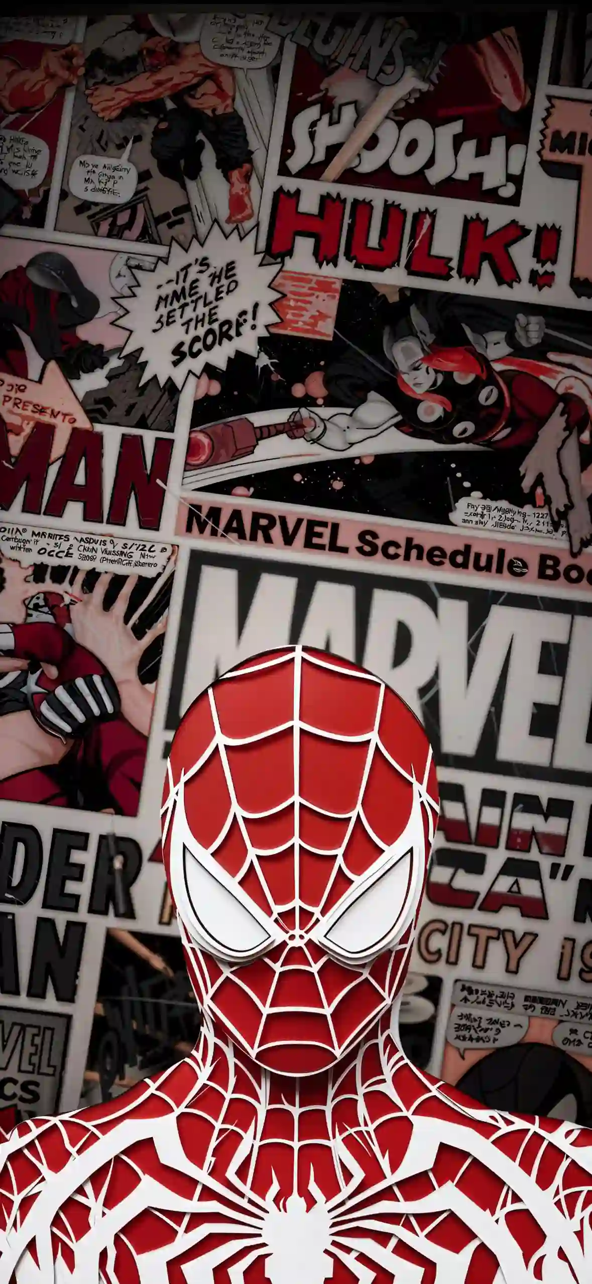 Spider-Man 蜘蛛侠 影视 红白配色 剪纸