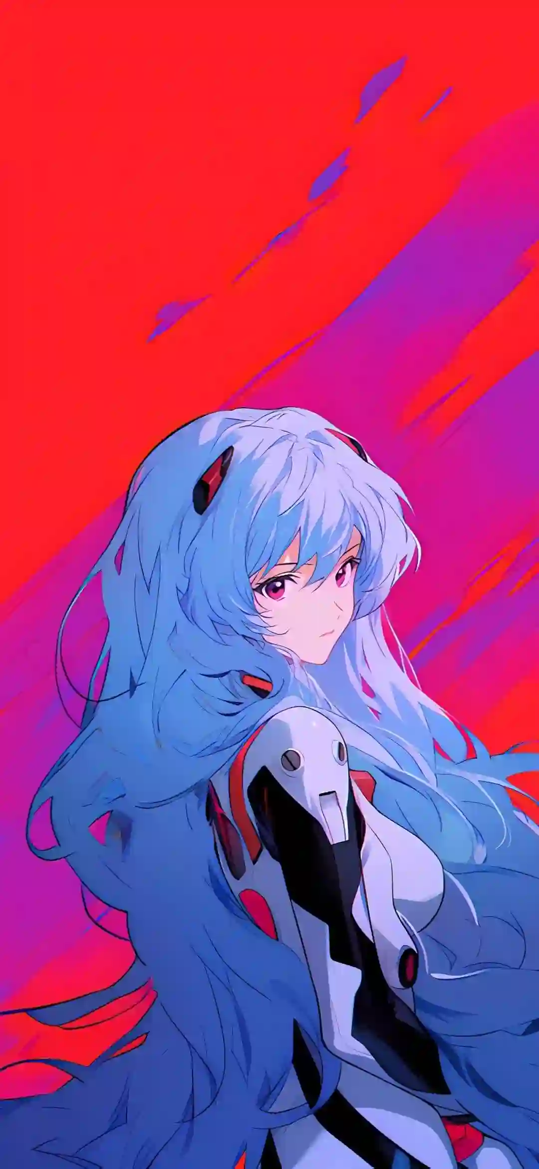 动漫 二次元女孩 蓝色头发 高饱和度 EVA