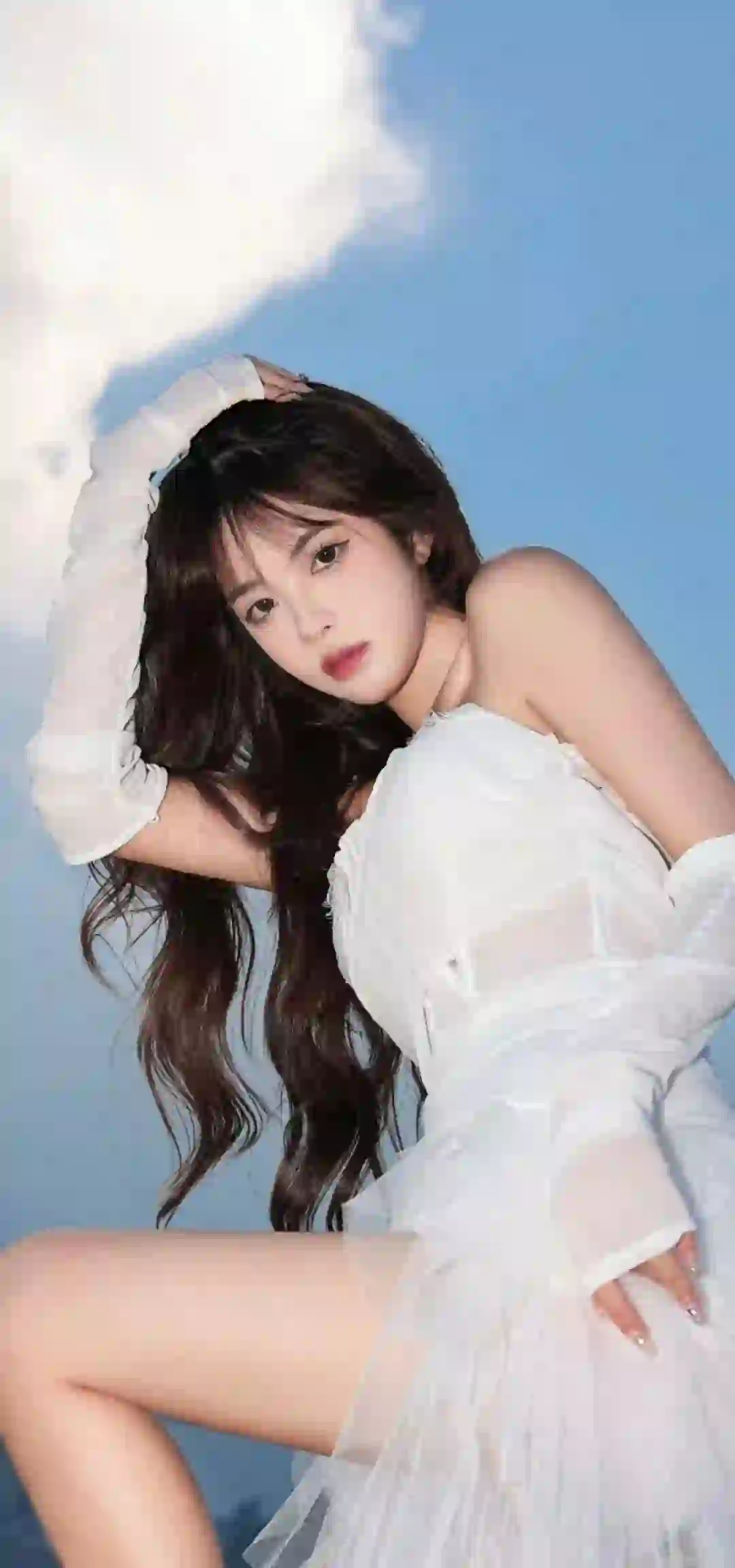 长腿 白裙美女 户外写真 白色长裙