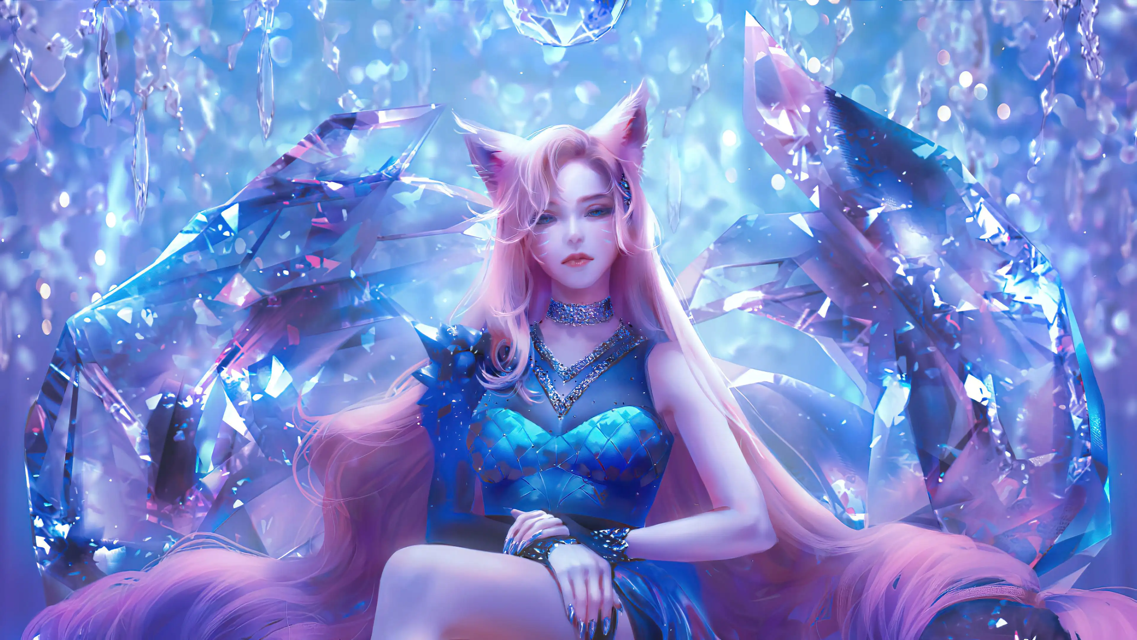 LOL英雄联盟九尾妖狐 KDA ALL OUT 同人 阿狸4K壁纸