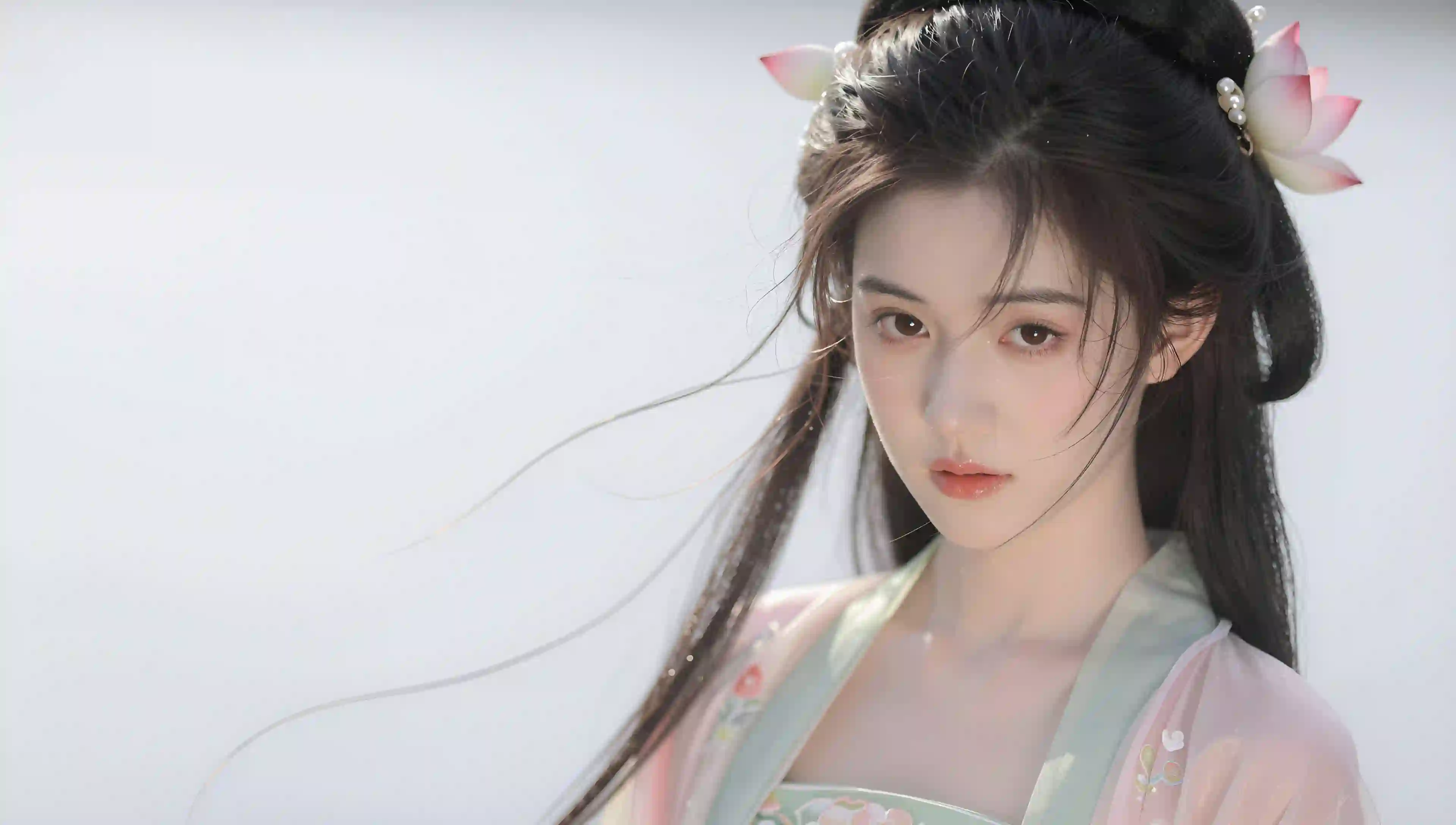汉服 少女 莲花 发饰 古风 唯美 人像 摄影