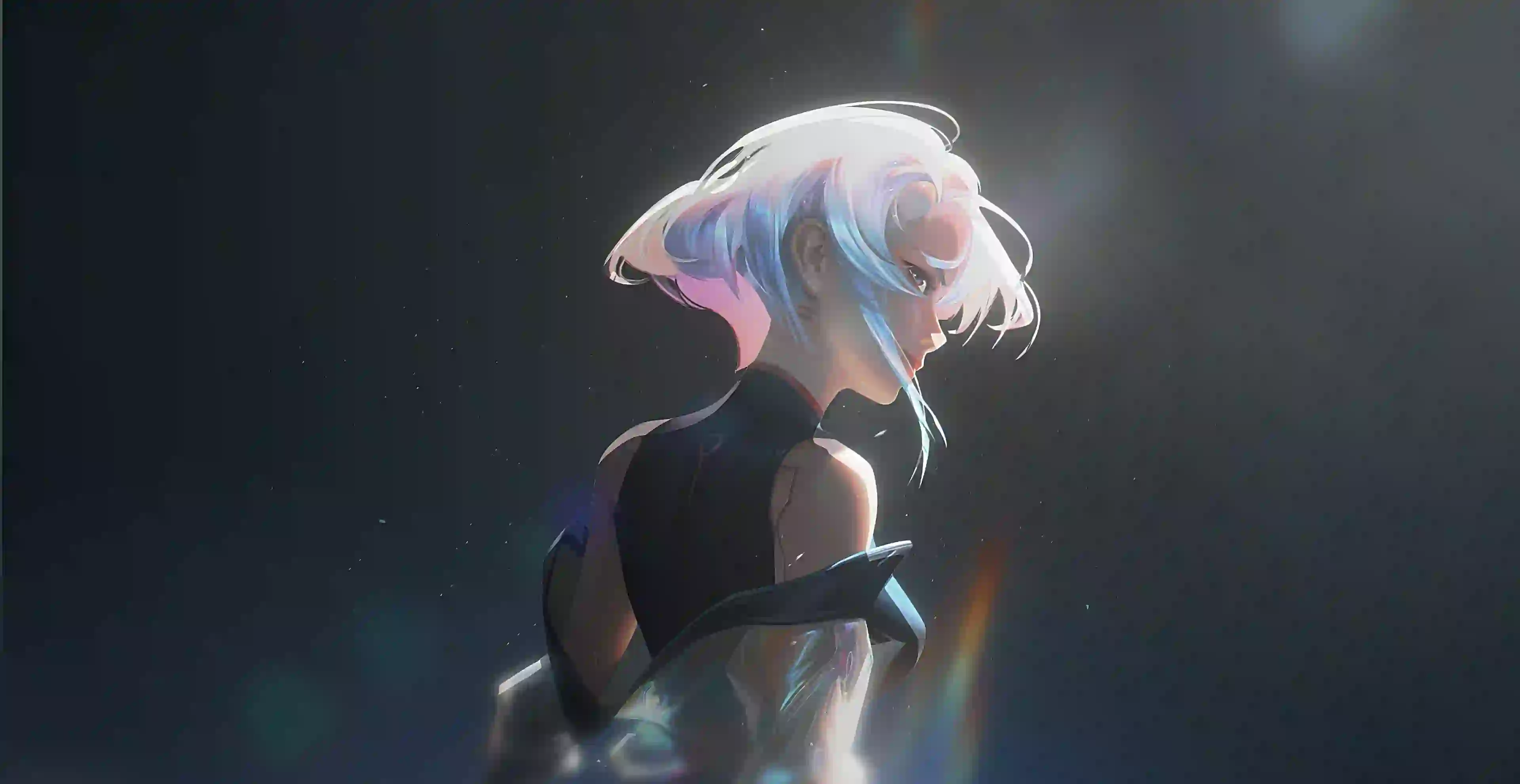 动漫女孩 二次元 光 发光