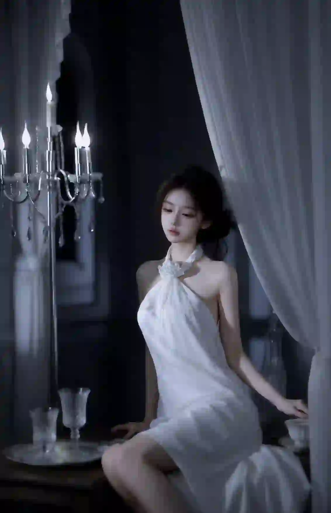 白裙美女 古风风格 性感美女