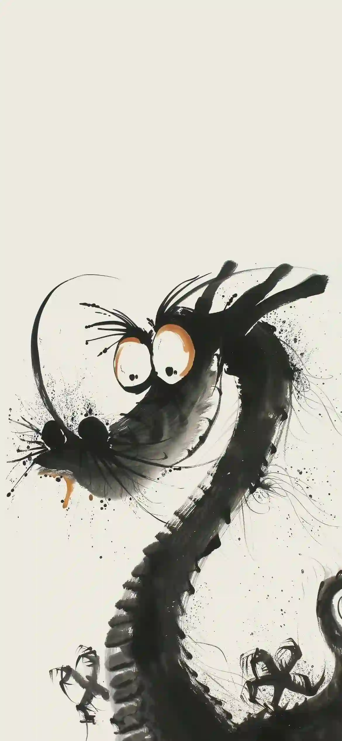 水墨龙 卡通龙 萌龙 插画 国风 趣味