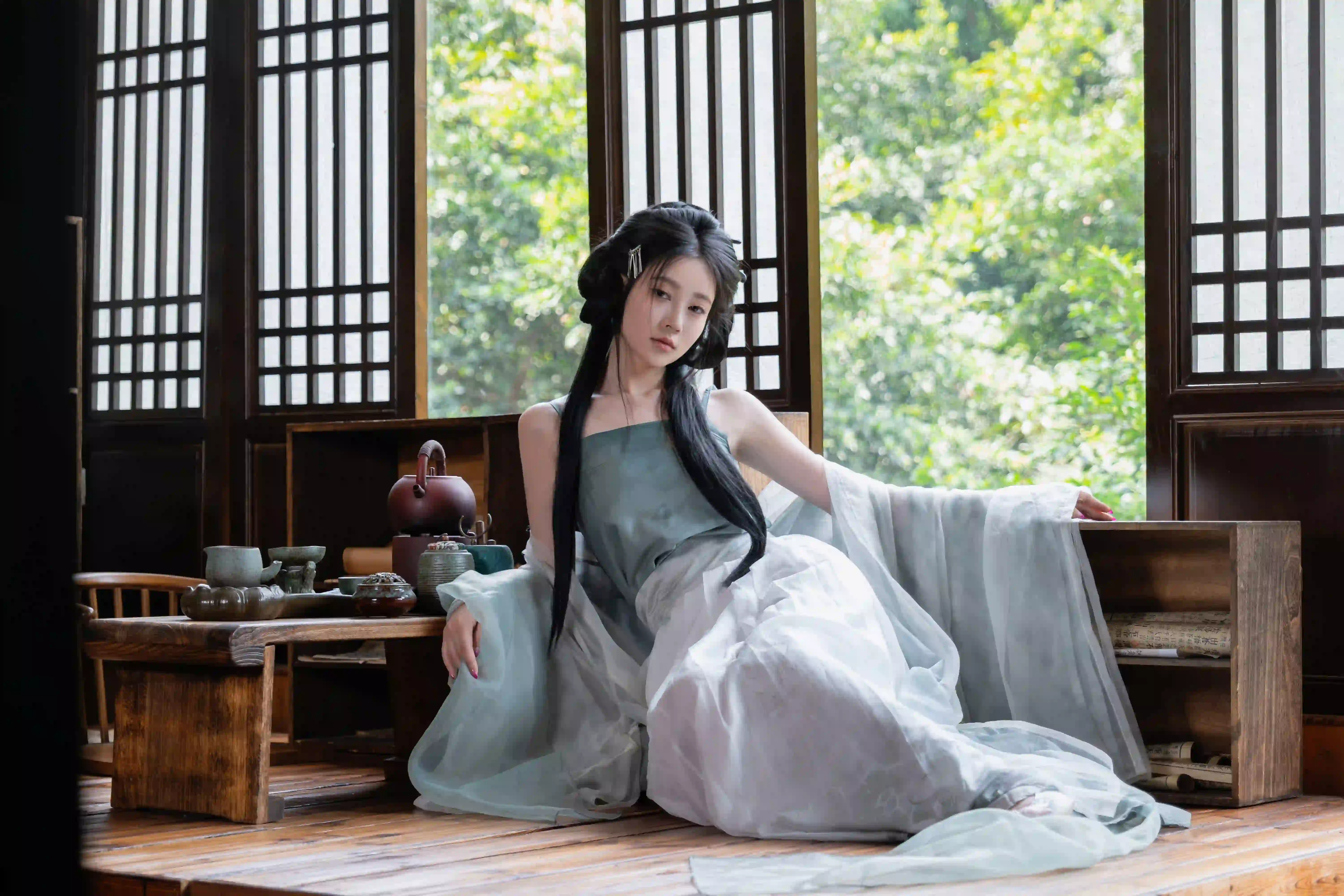 古风汉服美女 性感美女 古风穿搭 居家 古风建筑 优雅 