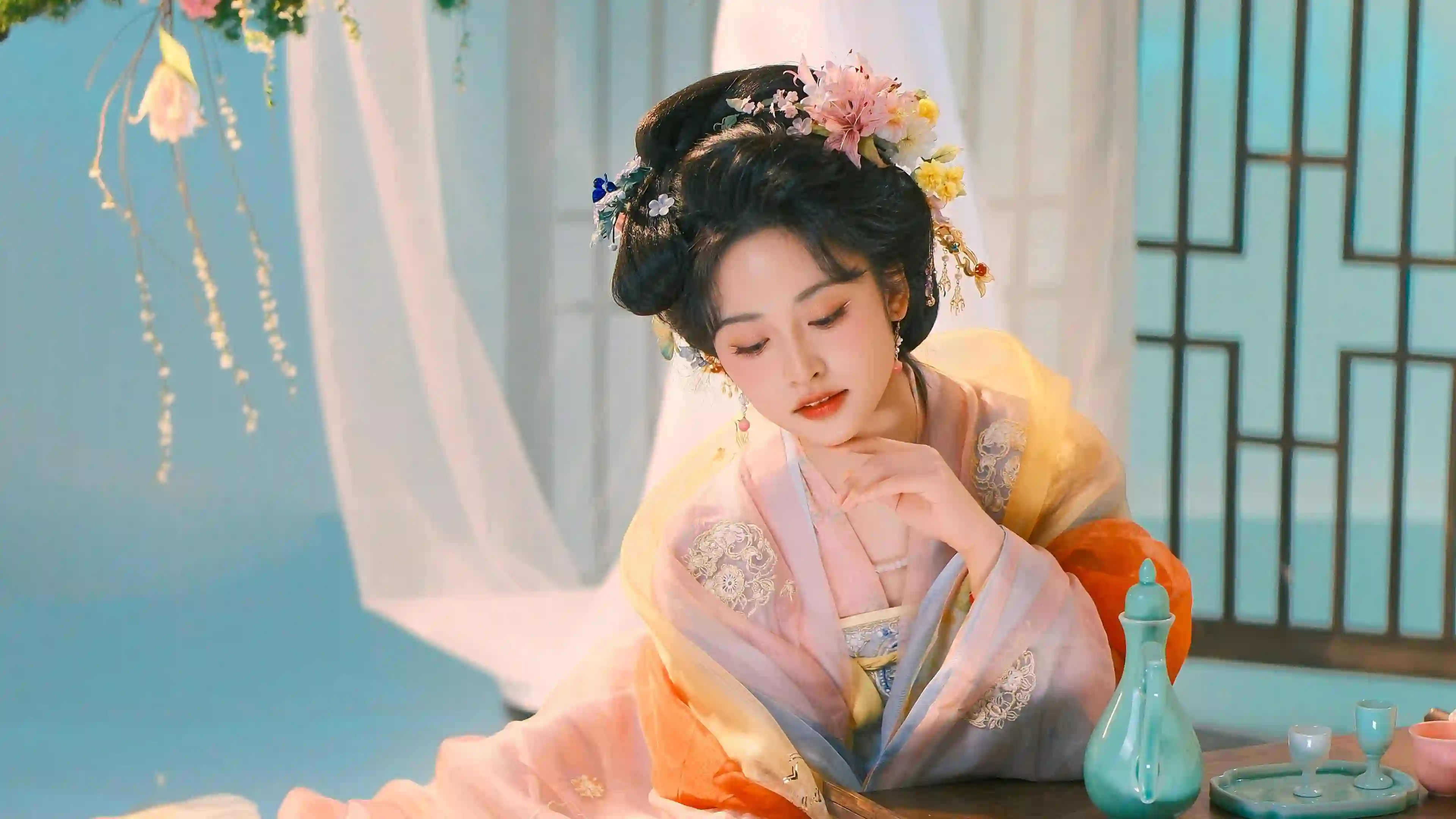 古风汉服 长发 居家 酒 清纯 可爱