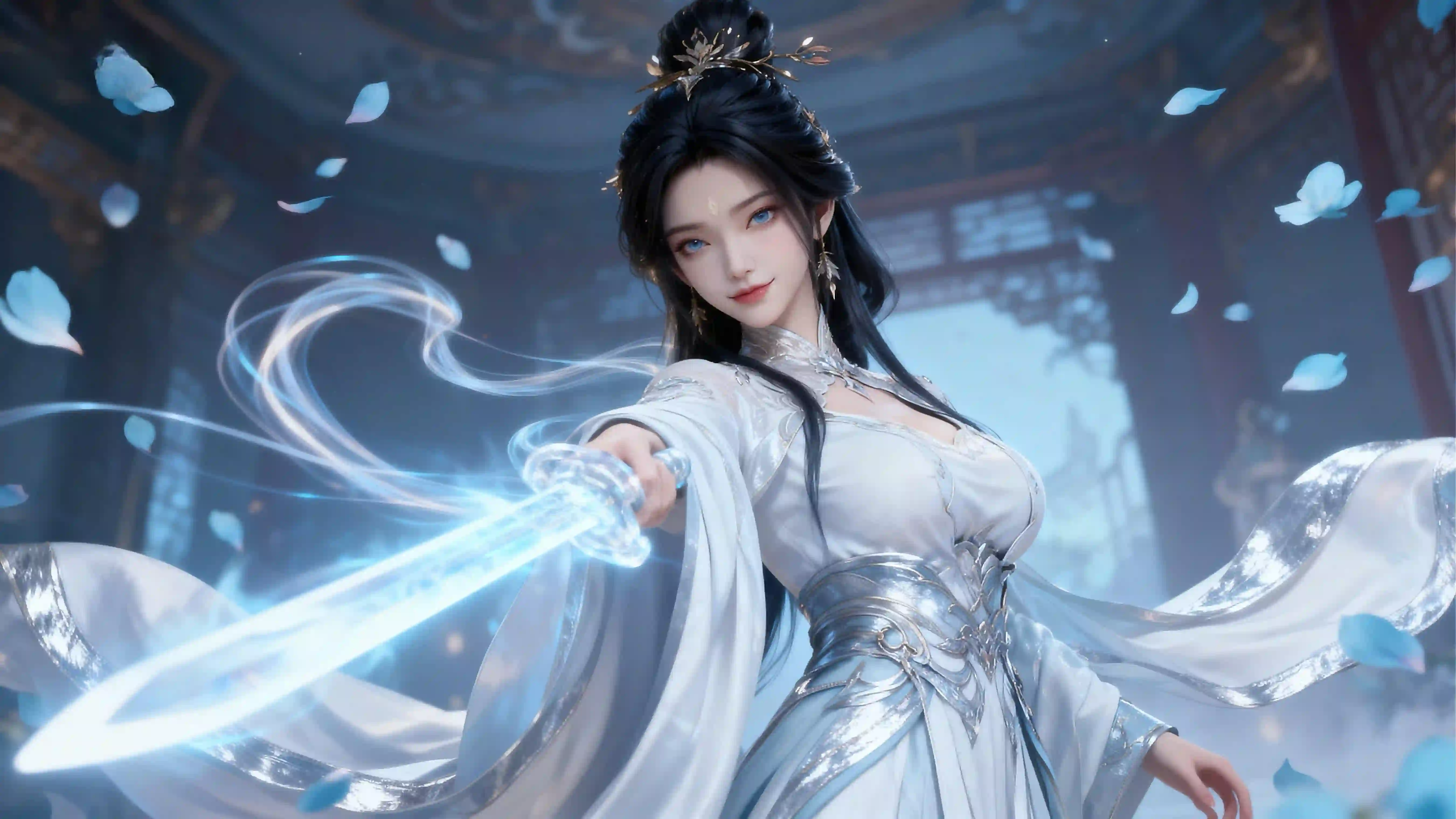 诛仙角色 陆雪琪 长发美女 冰冷仙子 剑 武器