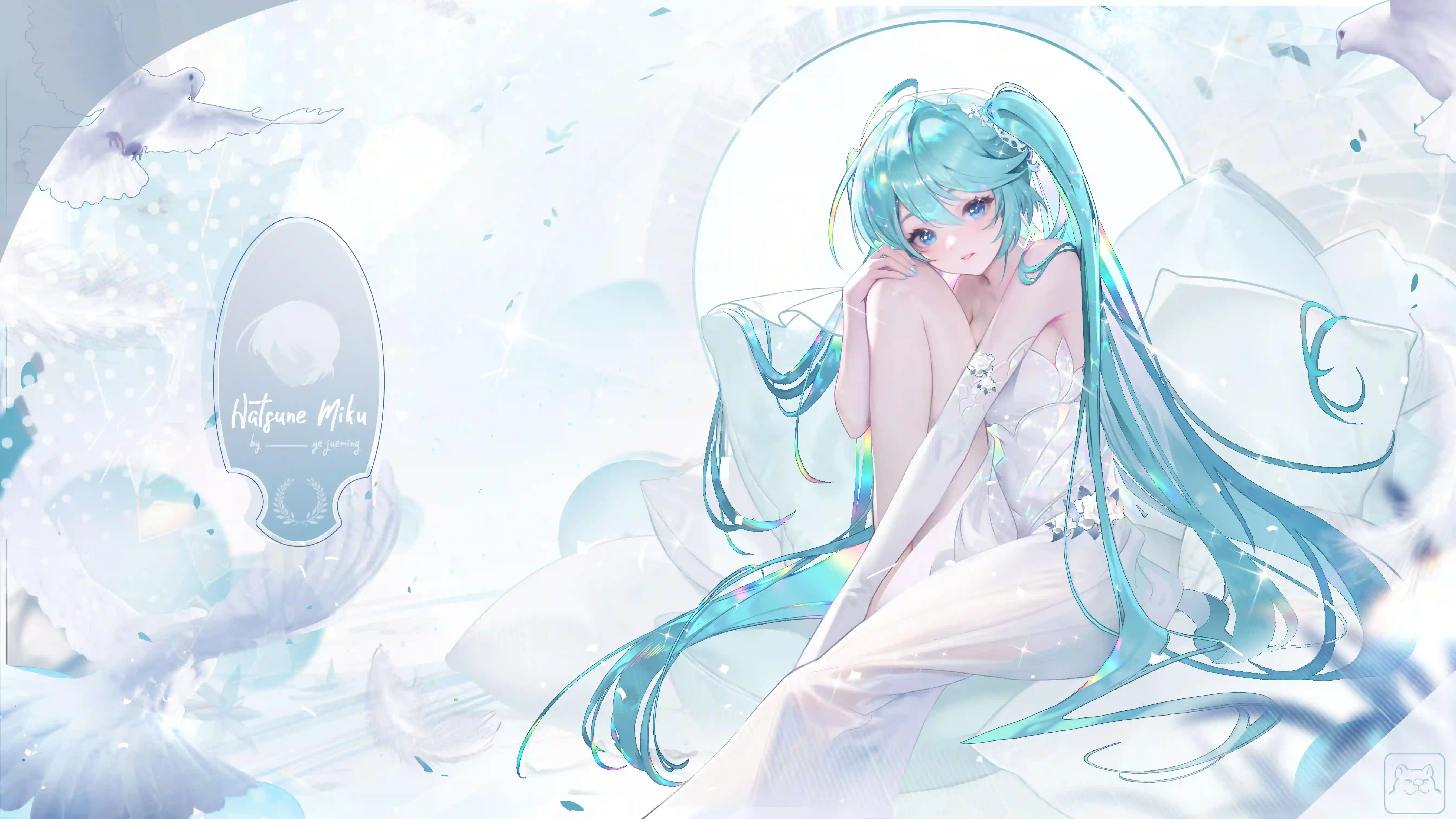 动漫 二次元 初音未来 蓝发美少女 长发