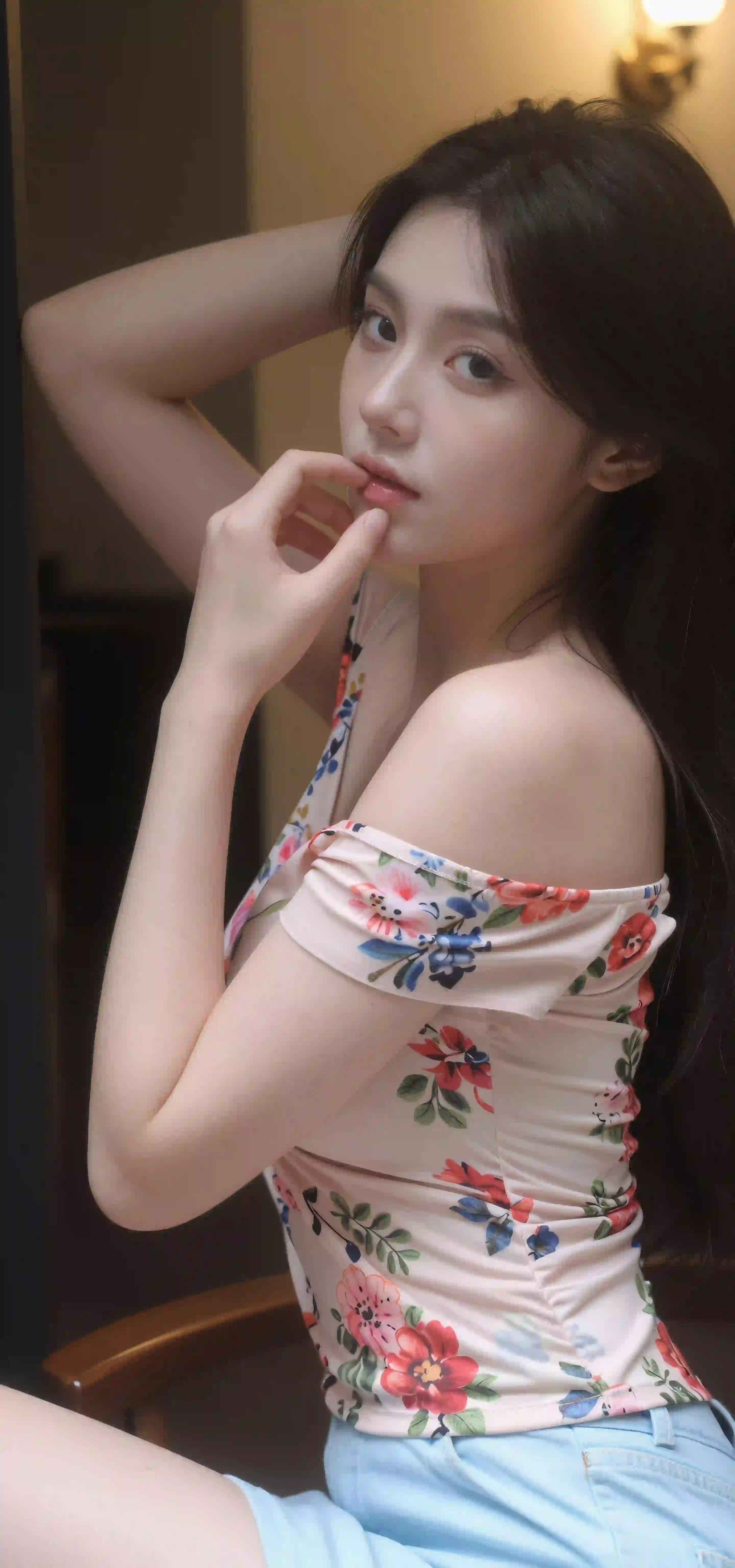 碎花 清纯美女 性感