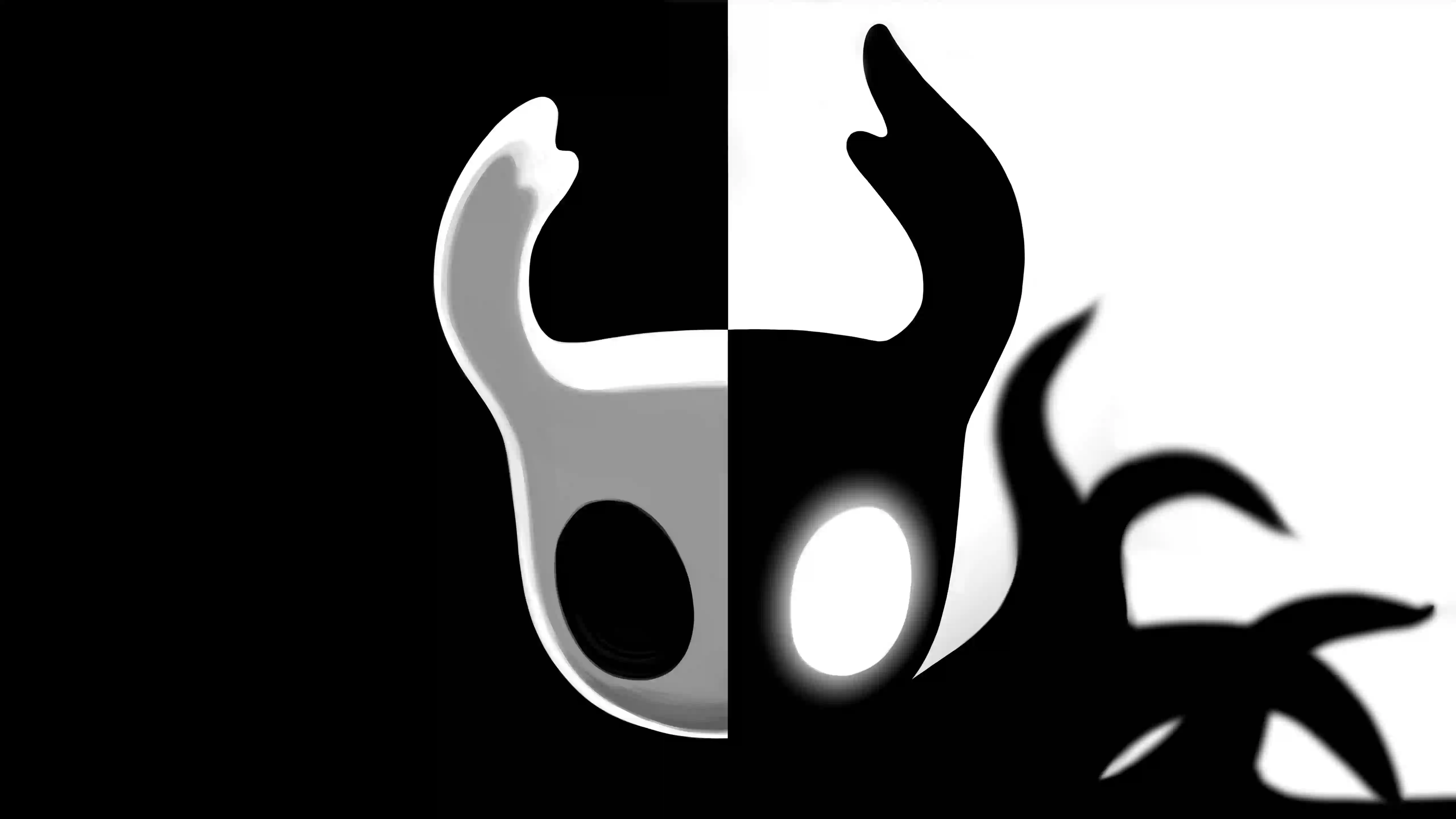 hollow-knight 游戏角色 二次元  黑白撞色