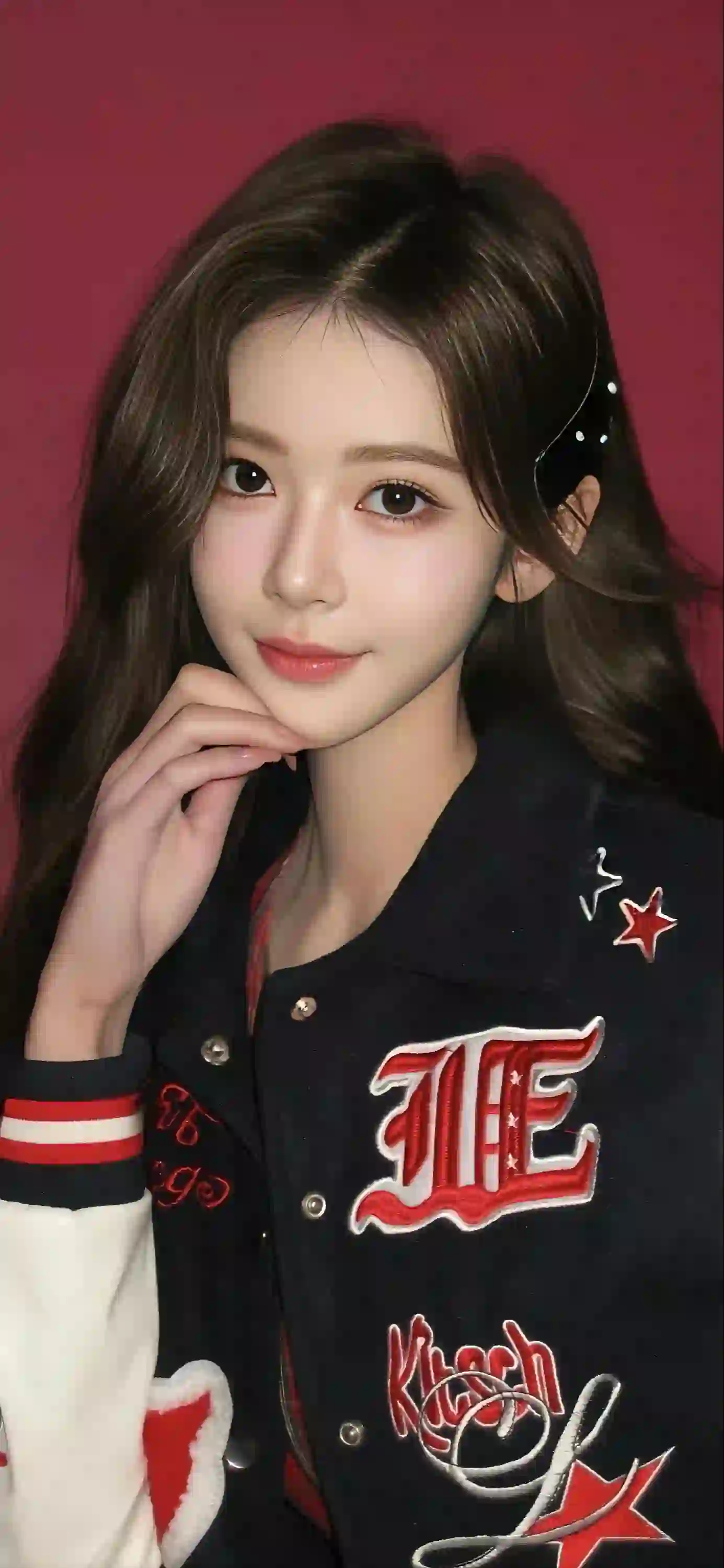 长发甜美女孩 个性穿搭
