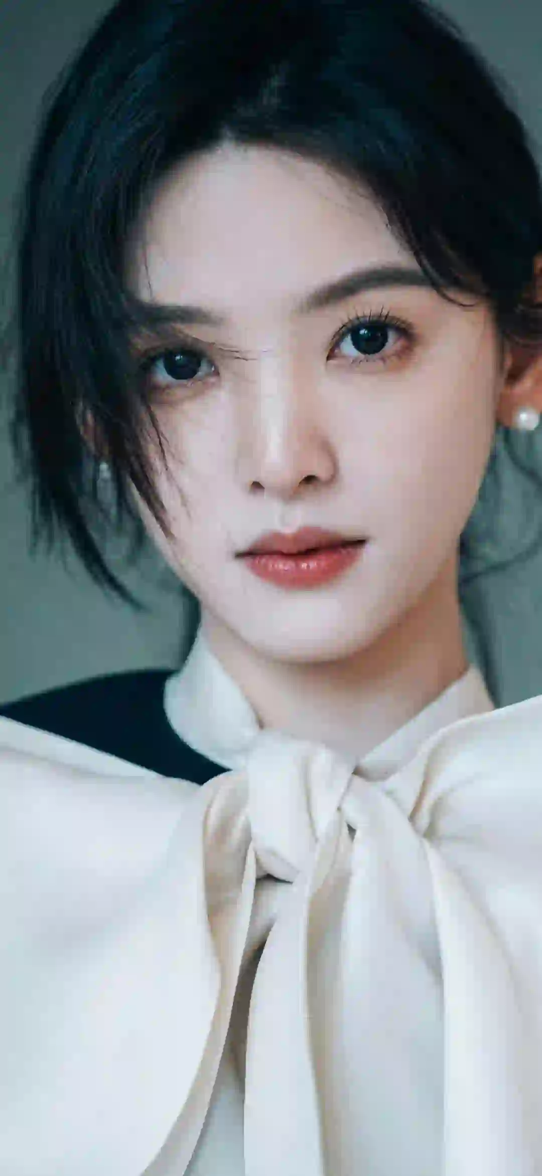 章若楠 长发清纯美女 白色衣服 